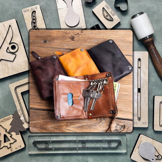Custom Bifold Wallet Leather Cutting Die, Card Holder Steel Ruler Leather Craft Tools Punch Tool, DIY Handmade Key Bag Die Cutting Crafts