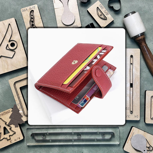 Card Holder Leather Cutting Dies - Premium Punch Tools for DIY Projects and Hand Sewing | Steel Ruler Metal Leather Craft Die Set