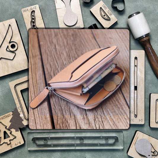 Card Holder Leather Coin Purse Cutting Die/Custom Steel Ruler Metal Die/Premium Punch Tool Set/Suitable for DIY Projects and Hand Sewing