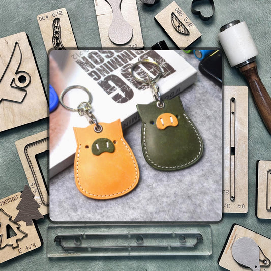 Handmade Piggy Keychain Leather Die Cutting | Custom Quality Steel Knife Cutting Dies | Leather Craft Punching Tool Set | Sizzix Compatible