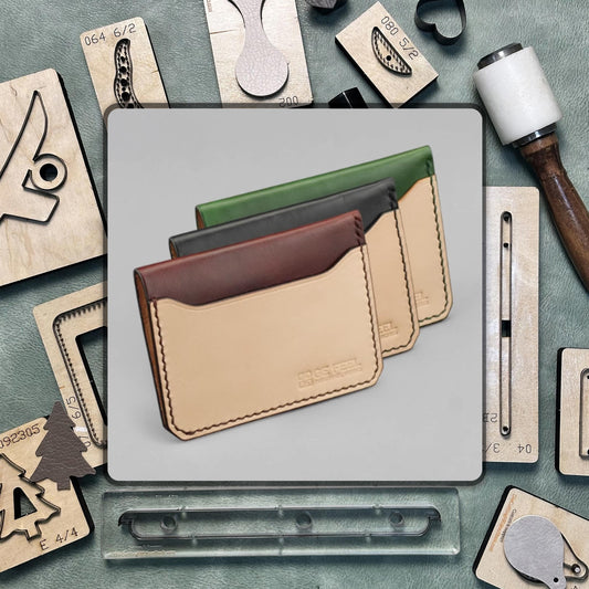 Simple Card Holder Leather Die Cutting, Premium Handmade Leather Craft Kraft Tool Set for DIY Craft Projects and Personalized Gifts