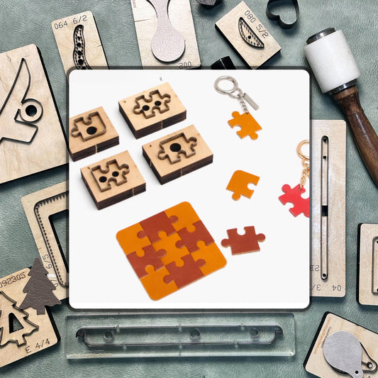 Custom Jigsaw Keychain Cutting Dies - Precision Leather Craft Punch Tools | Durable Steel Knife Die Set for DIY and Crafting Projects