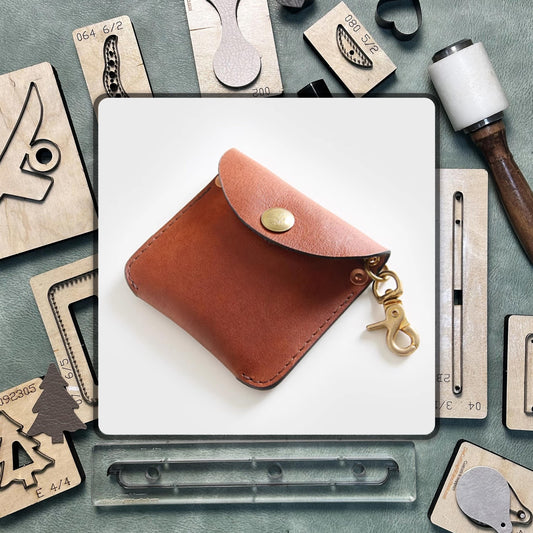 Coin purse shape DIY die cut, leather coin purse card holder template, leather craft wallet template cutter, die punching tool