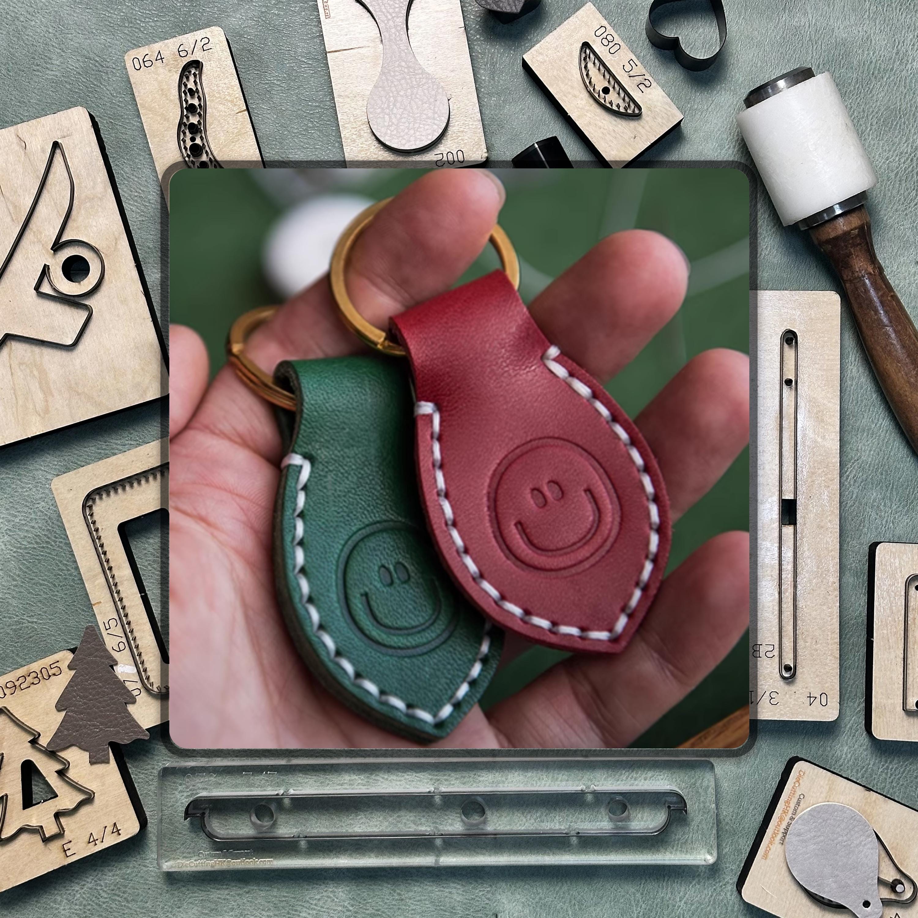 Keychain shape disc cutting die, keychain punch tool cutting machine, leather making leather paper craft tools