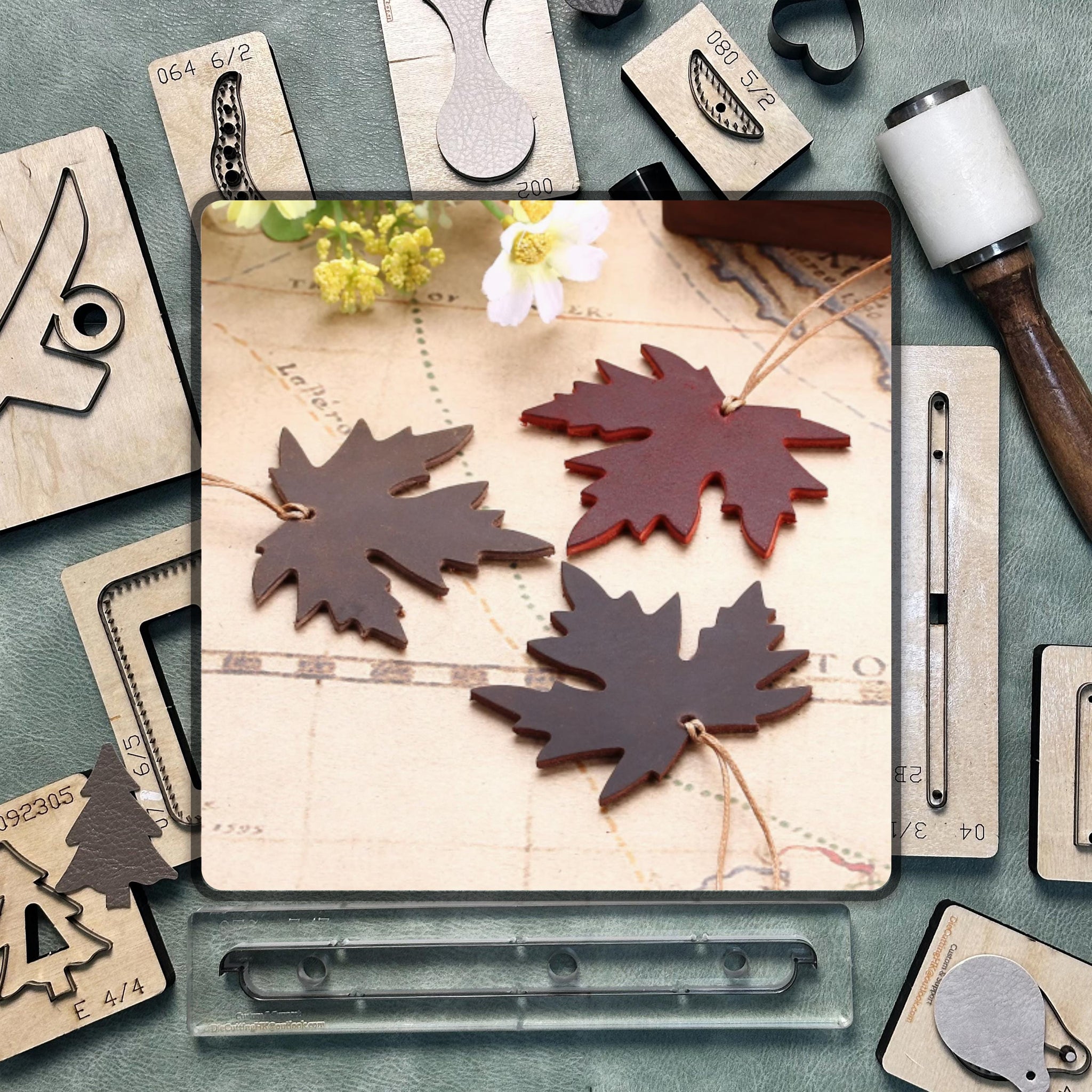 Custom Maple Leaf Bookmark Cutting Dies - High quality steel cutting dies for creating personalized, beautiful maple leaf bookmarks