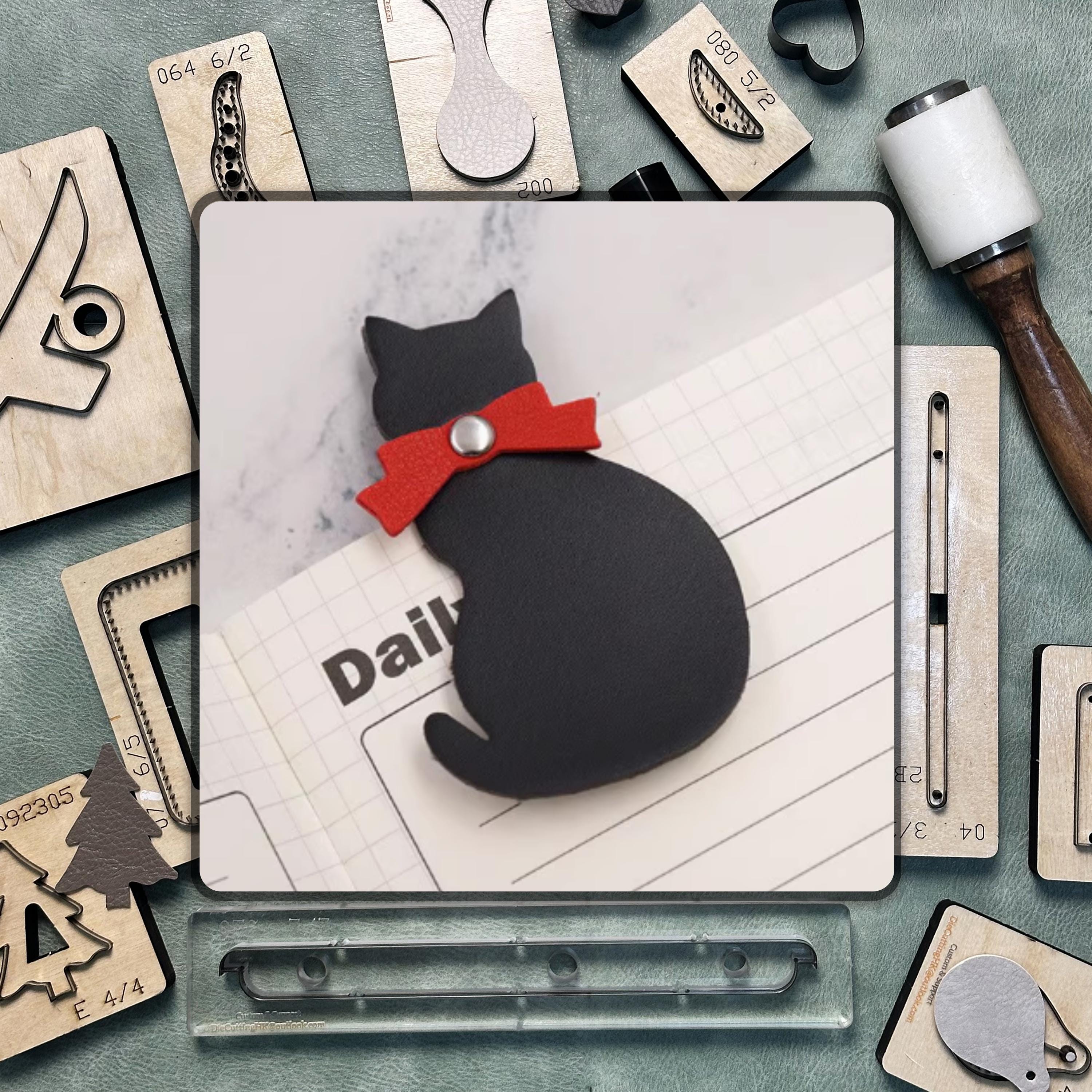 DIY Cat Shaped Bookmark Cutting Die, Custom Leather Bookmark Punching Die, Leather Precision Craft Tool for Sizzix Machine