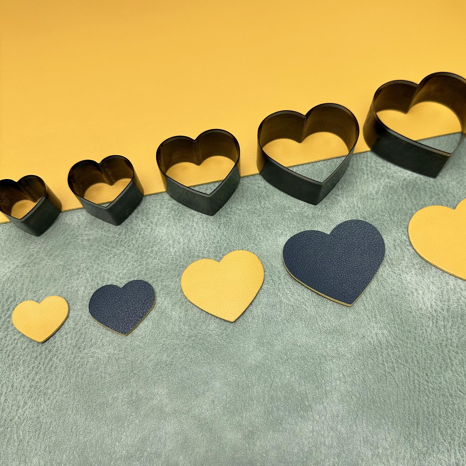 Heart Steel Rule Die for Leather Cutting - Multi-Size Custom Metal Punch - Handmade Leathercraft Cutting Tool (No Board)