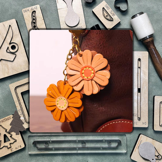 Flower Shape Keychain Precision Cutting Die - Steel Ruler Die Cut Custom Pendant Designs for Leather Crafts, DIY Projects and Paper Products