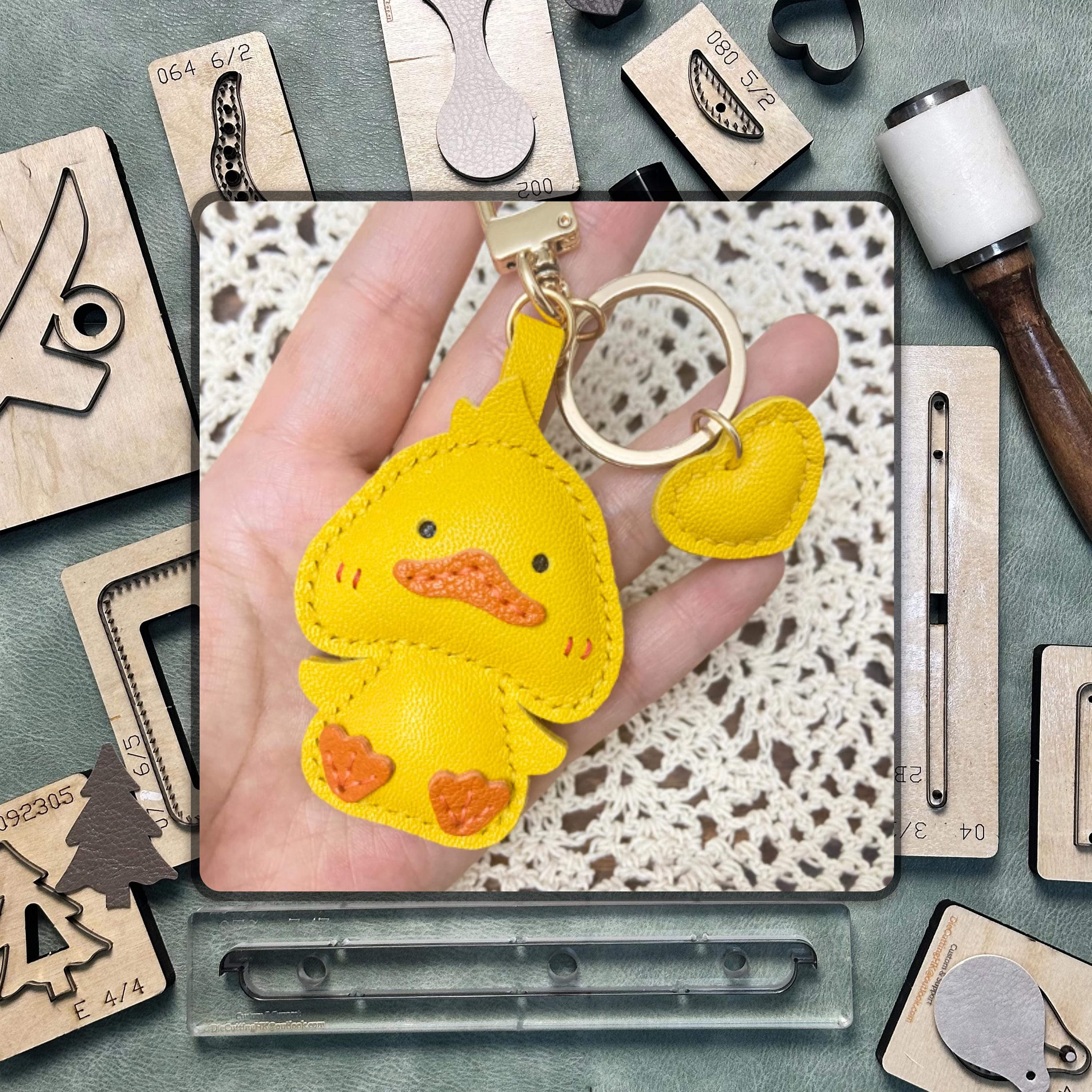Duck Keychain Custom Leather Cutting Die/Pendant Leather Punch Tool Set/Suitable for Leather Craft and DIY Projects/Compatible with Sizzix