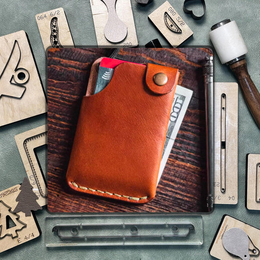 Custom Card Holder Leather Die – DIY Precision Steel Ruler Metal Die | Personalized Leather Craft and Kraft Paper Tools | Sizzix Compatible