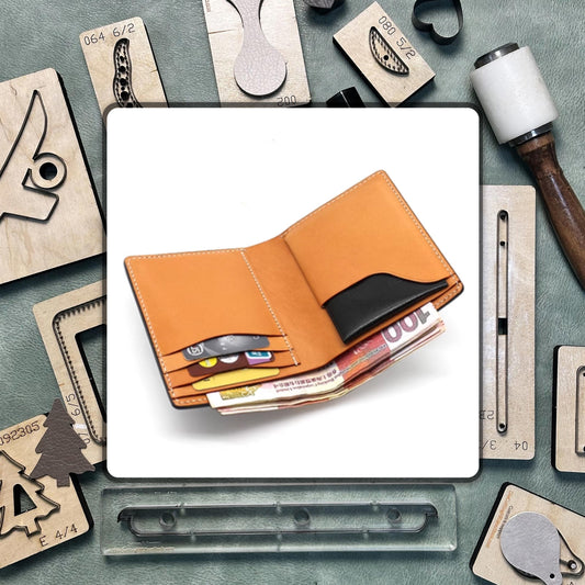 Bifold Wallet Leather Cutting Dies – Sizzix Die Cutting Steel Knife Stamping Dies | Precision Tool Set for Leather and Kraft Craft Projects