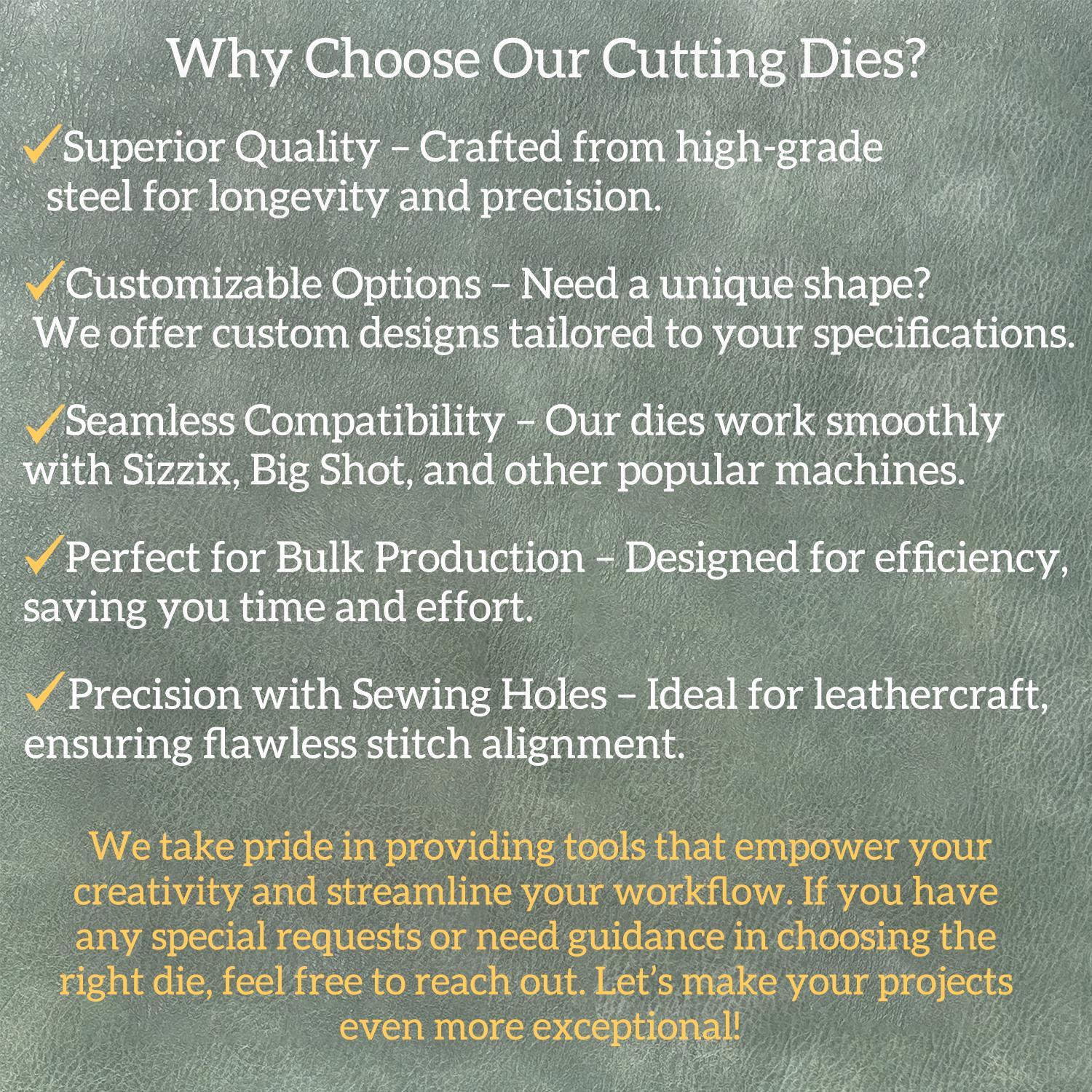 Custom Cutting Die for Leather, Paper, Foam & Rubber  Precision Steel Rule Die for Crafting and Production, Compatible with Sizzix