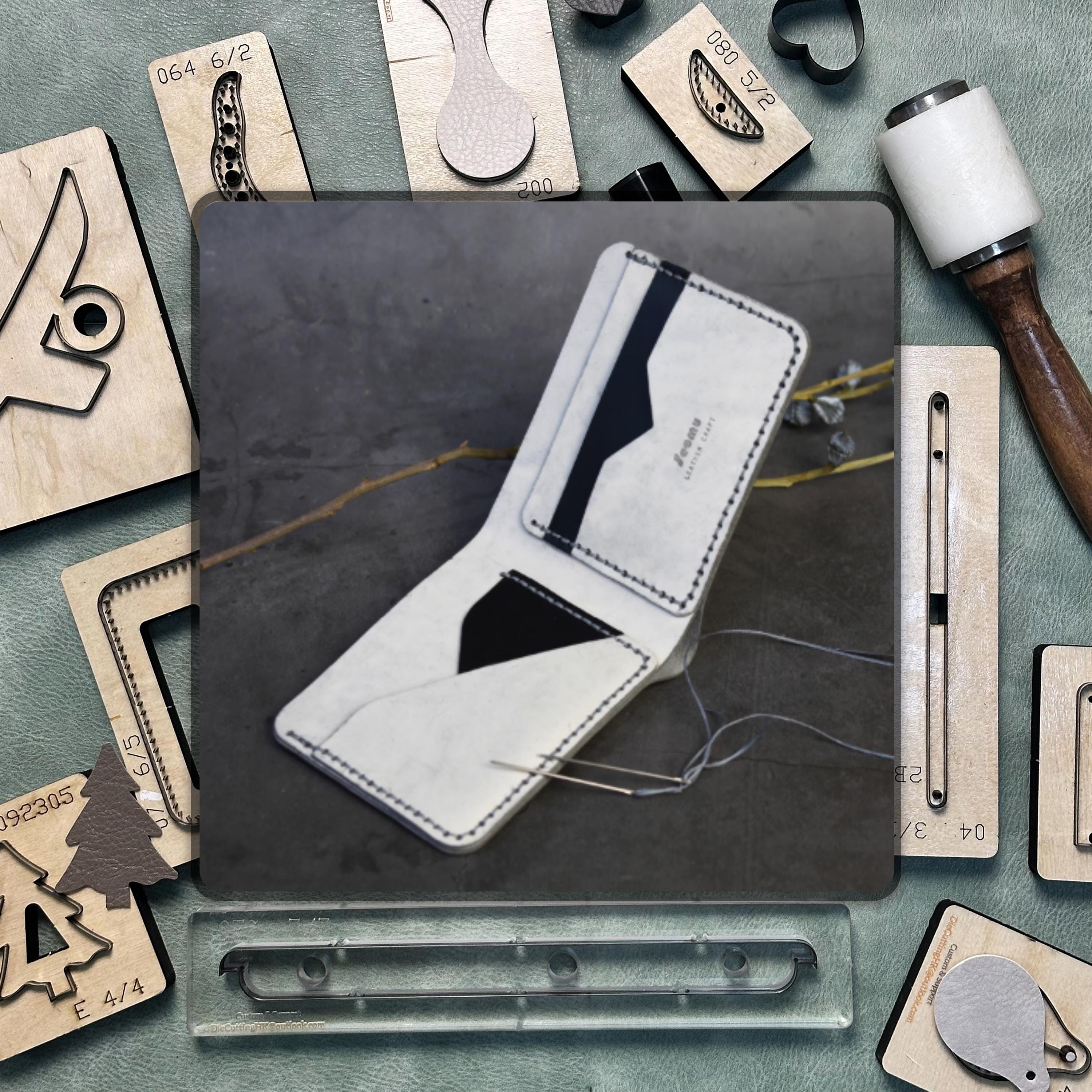 Handmade Leather Wallet Die Cutting, Custom DIY Leather Steel Knife Metal Cutting Die Set for Leather, Fabric and Paper Personalized Dies