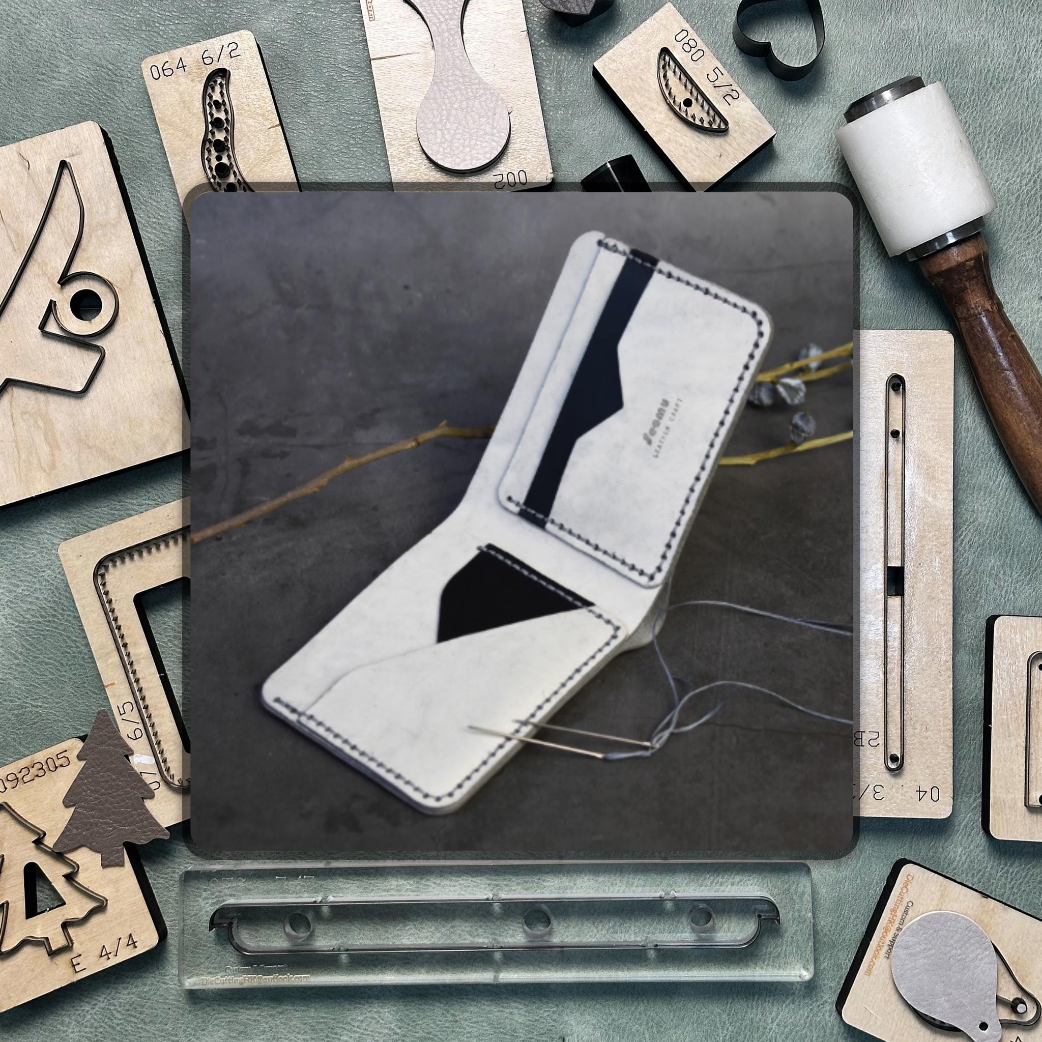 Handmade Leather Wallet Die Cutting, Custom DIY Leather Steel Knife Metal Cutting Die Set for Leather, Fabric and Paper Personalized Dies