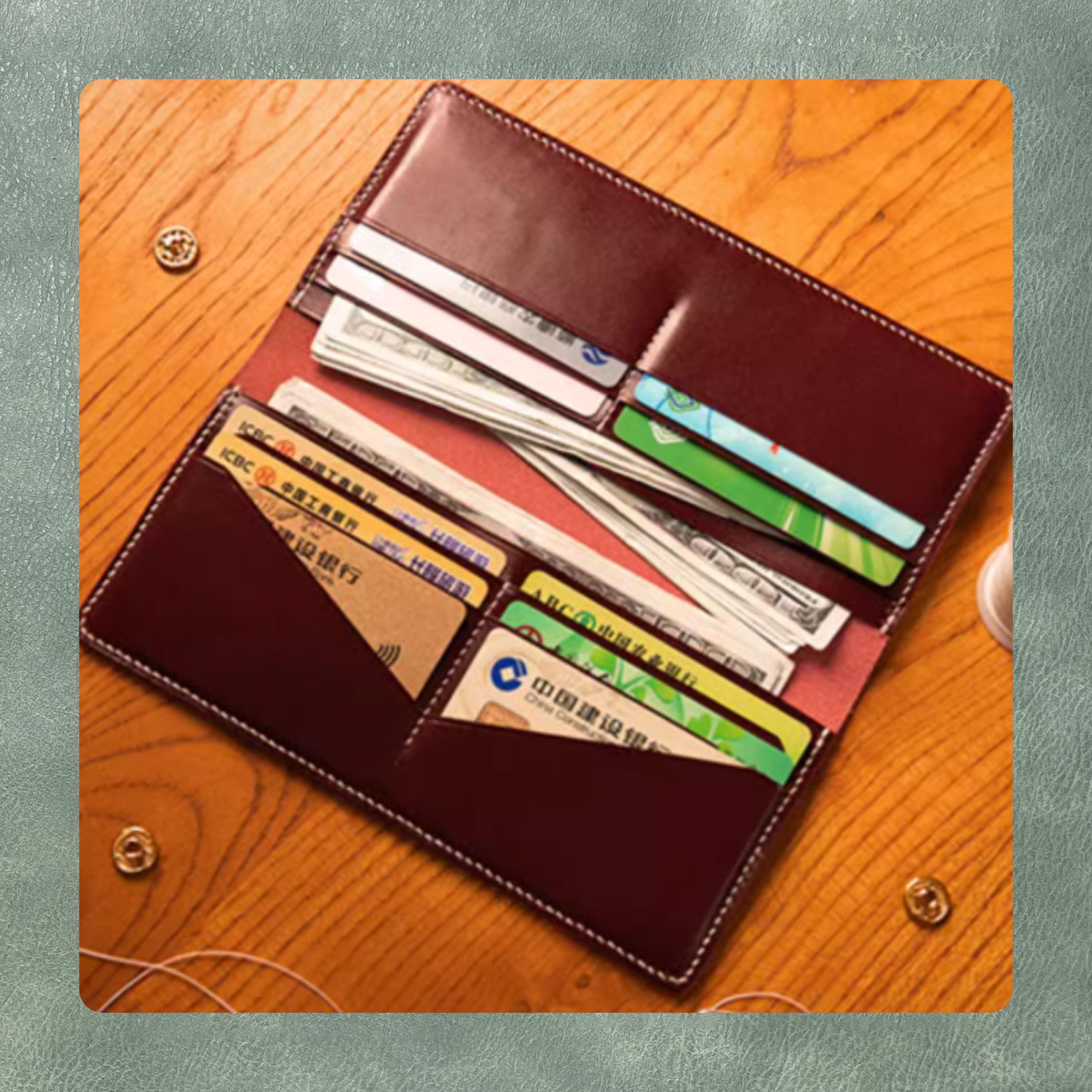 Long wallet custom leather die cutting, leather steel knife metal cutting die, suitable for personalized die for leather, cloth and paper