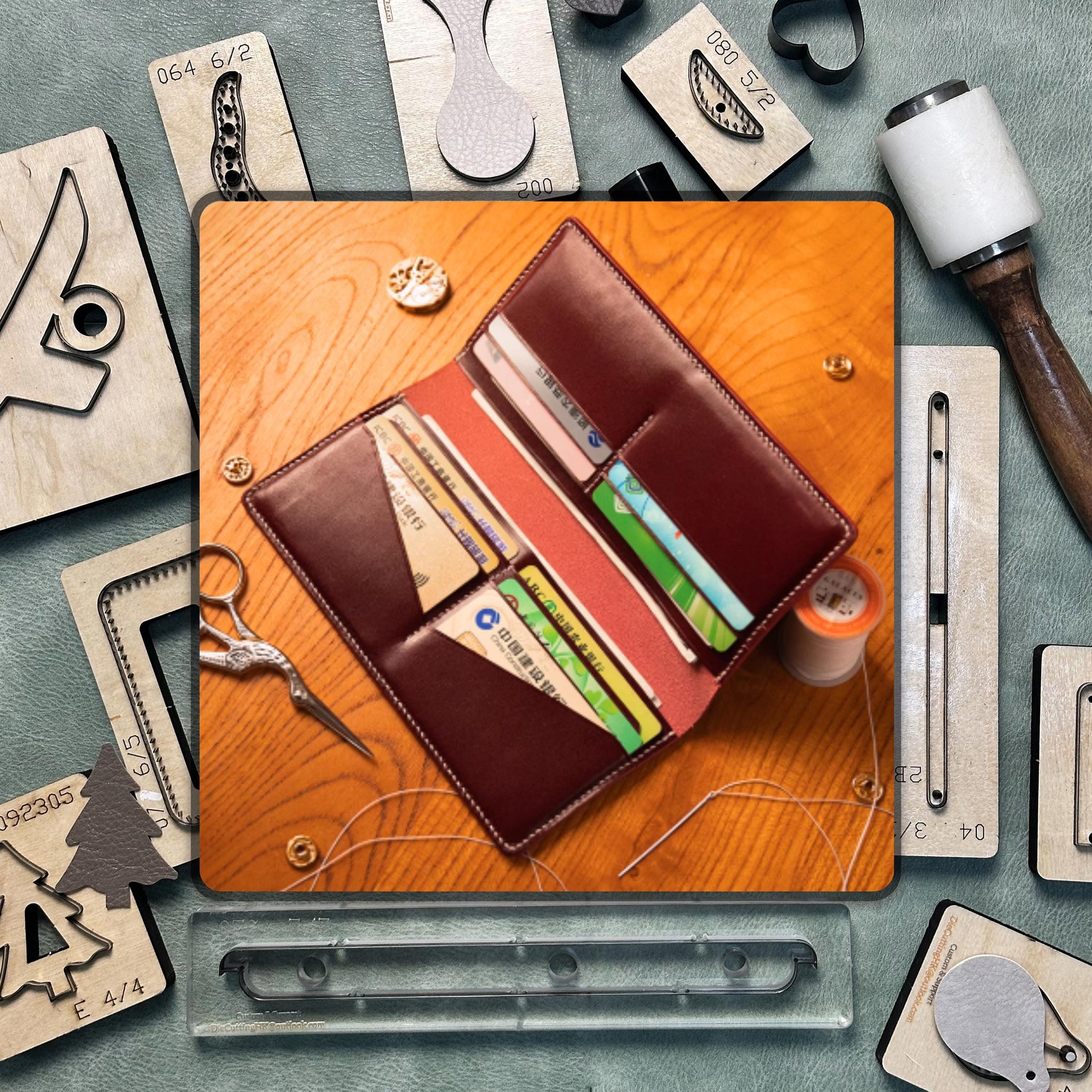 Long wallet custom leather die cutting, leather steel knife metal cutting die, suitable for personalized die for leather, cloth and paper