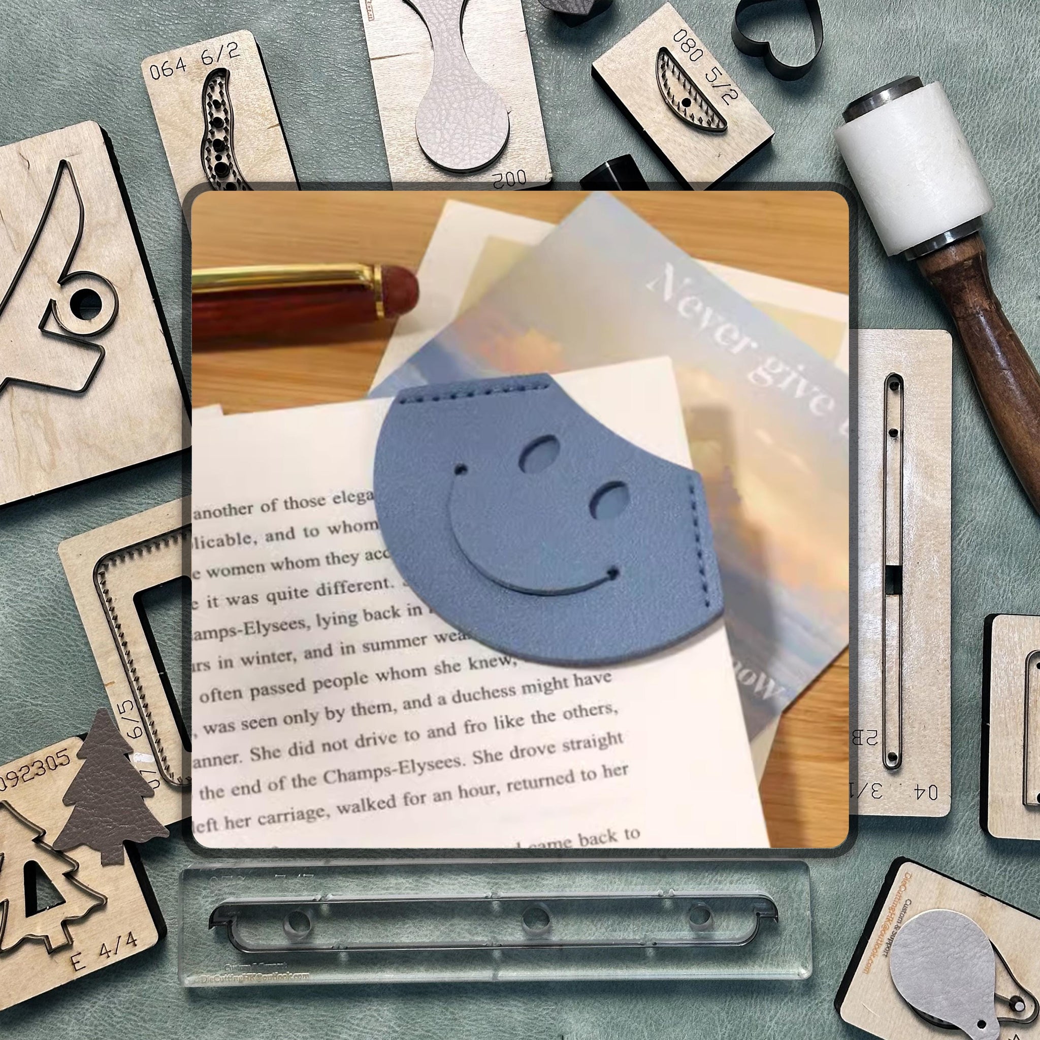 Personalized Smiley Face Bookmark Die Cut – Durable cutting die for custom DIY bookmarks and paper craft projects