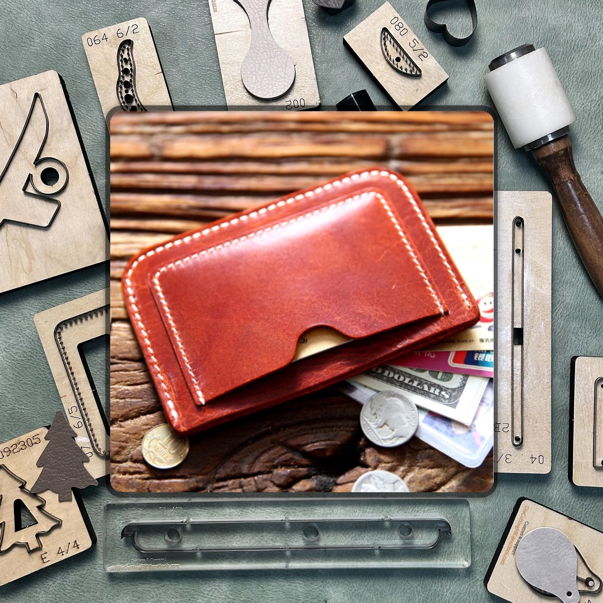 Card Holder Custom Leather Steel Knife Die Cutting/Handmade Leather Craft Punch Tool/Suitable for DIY Craft Projects and Personalized Gifts