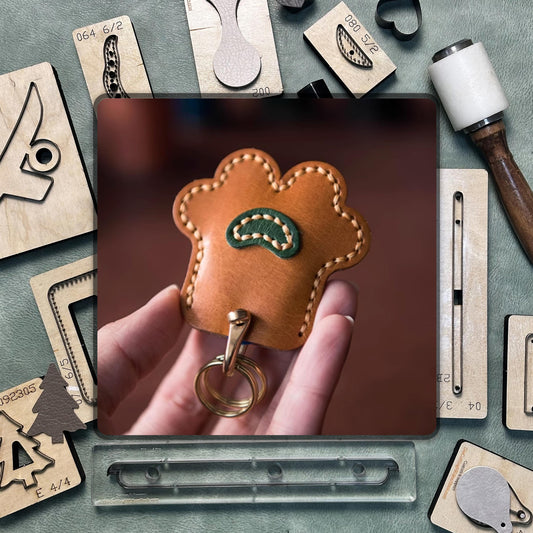 Custom cat paw shaped keychain leather die cutting/DIY leather craft punching tool/Sizzix die cutting machine steel ruler die pressing die