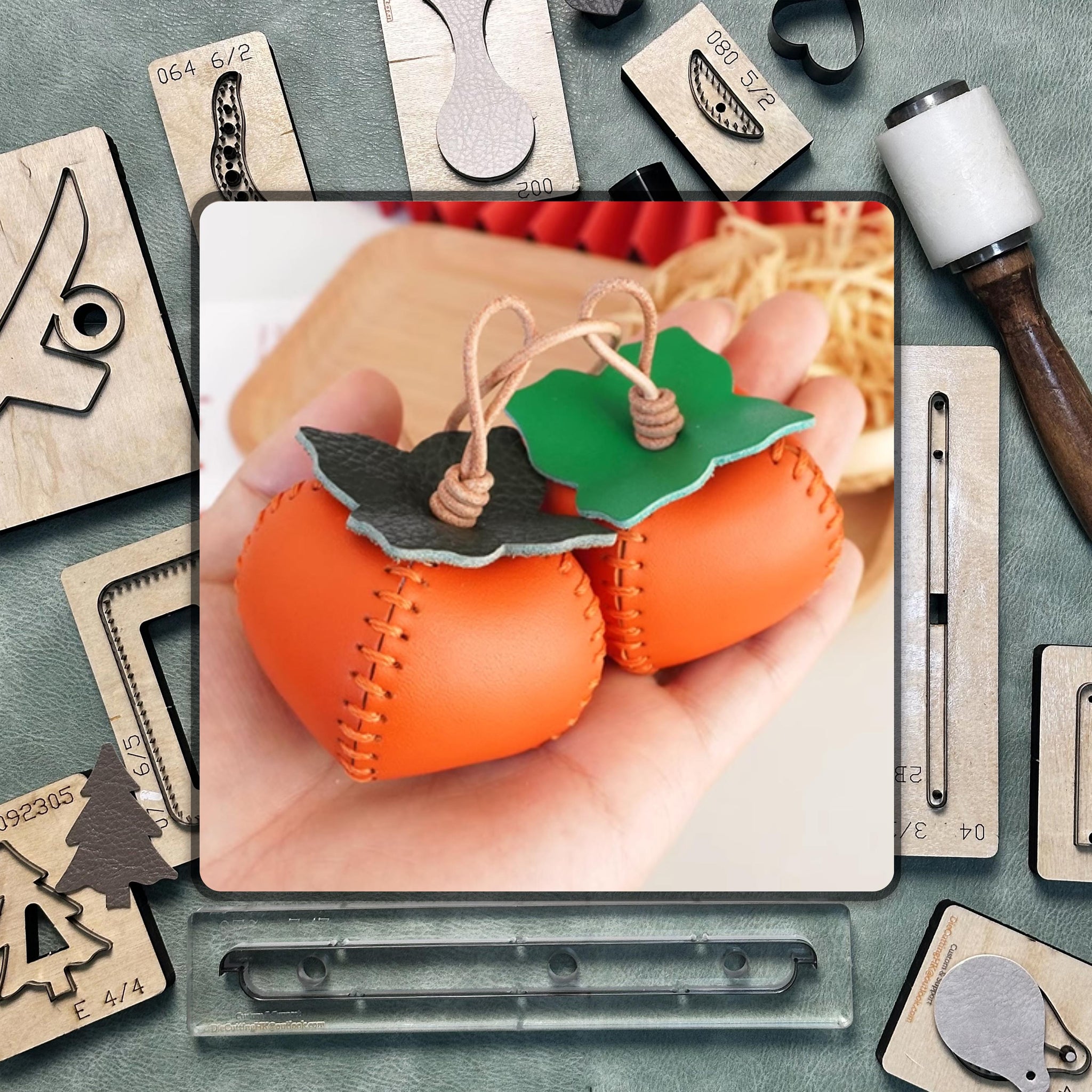 Custom persimmon shape keychain cutting die, leather pendant precision die, Sizzix steel knife craft die cutting leather craft punching tool