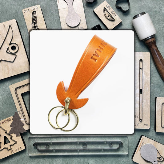 Custom keychain leather die cutting, handmade leather die cutting precision steel ruler metal die cutting, leather craft lovers&#39; choice