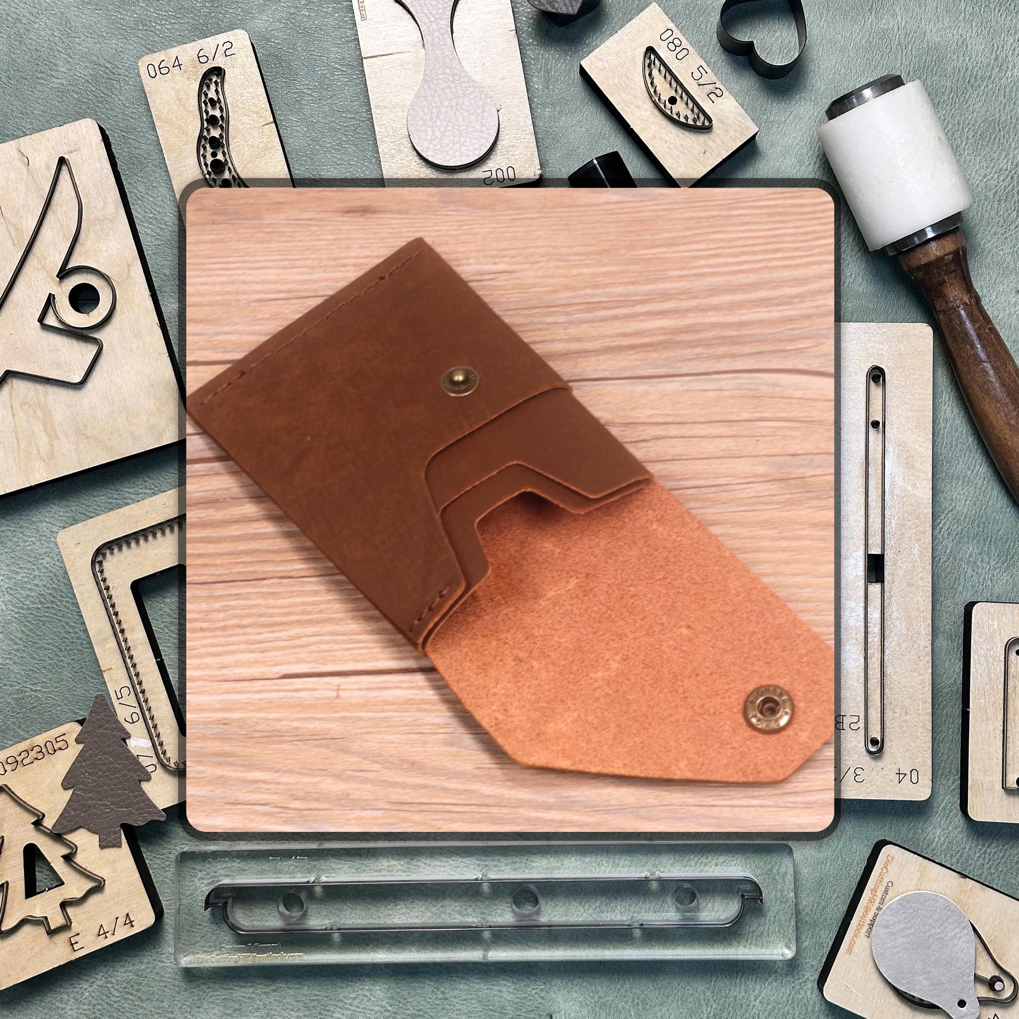 Custom leather card holder cutting die, DIY handmade leather precision die cutting tool, high quality steel knife metal punching tool set