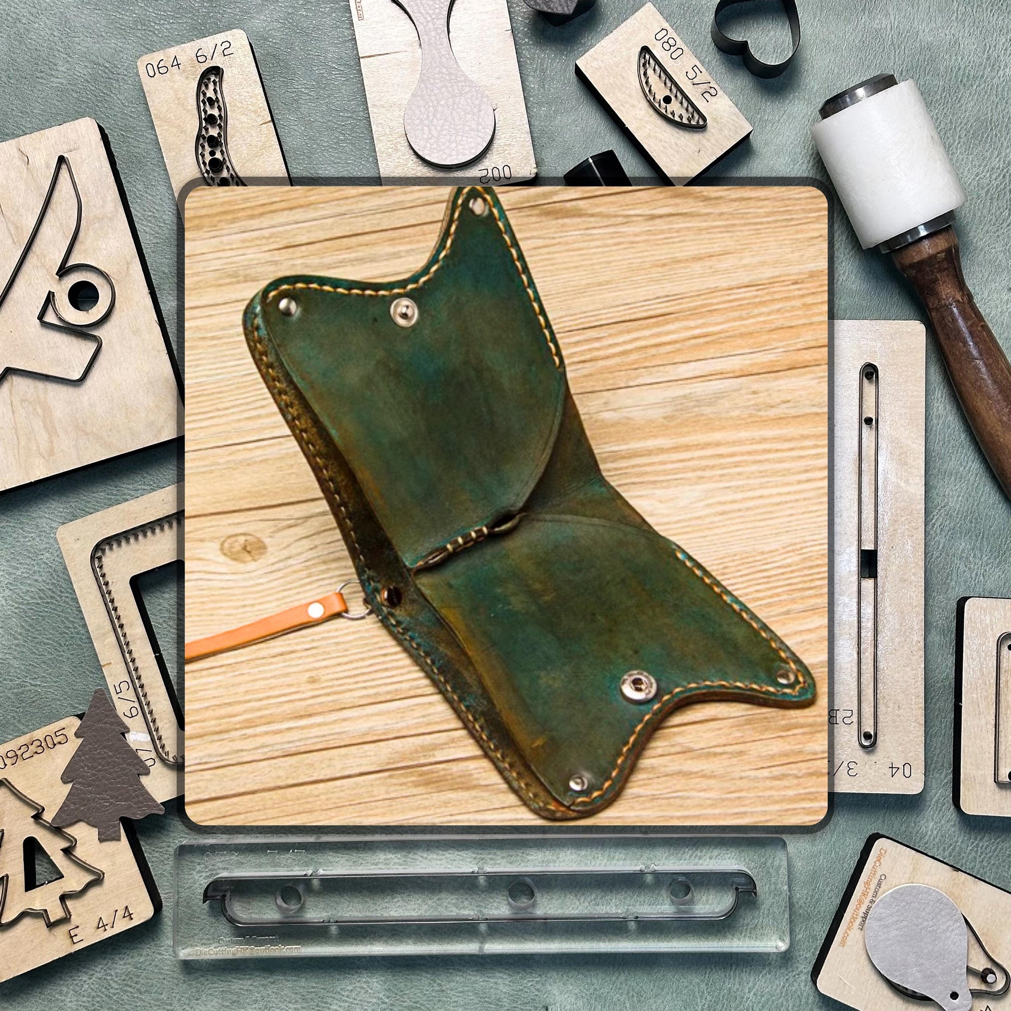 Butterfly Shape Wallet Leather Cutting Die, DIY High Quality Leather Precision Die Cutting, Handmade Steel Knife Metal Punching Tool Set