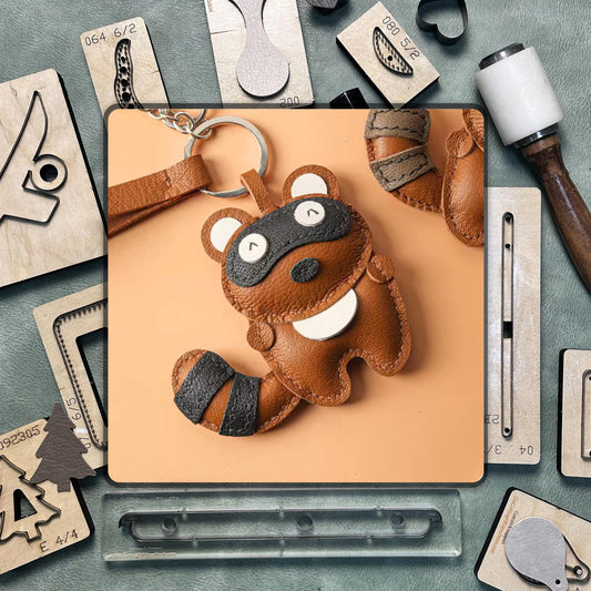Custom raccoon keychain leather die cutting, animal shape pendant leather cutting die, steel ruler metal die cutting leather punching tool