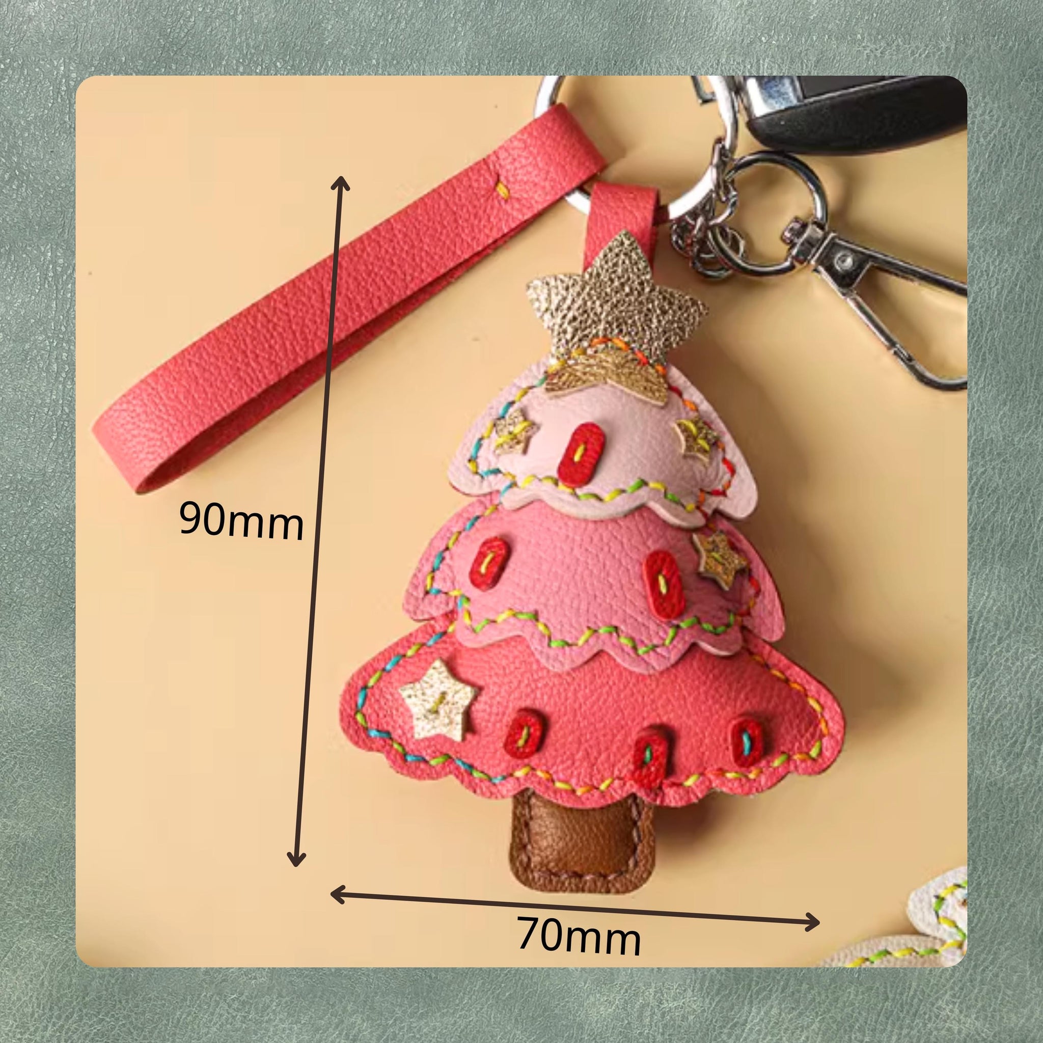 Leather Christmas tree keychain mold, custom holiday keychain pendant cutting mold, leather craft punching tool, the best gift for Christmas