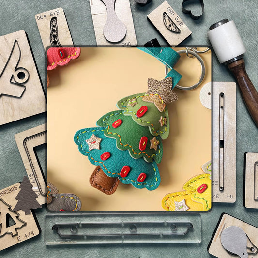 Leather Christmas tree keychain mold, custom holiday keychain pendant cutting mold, leather craft punching tool, the best gift for Christmas