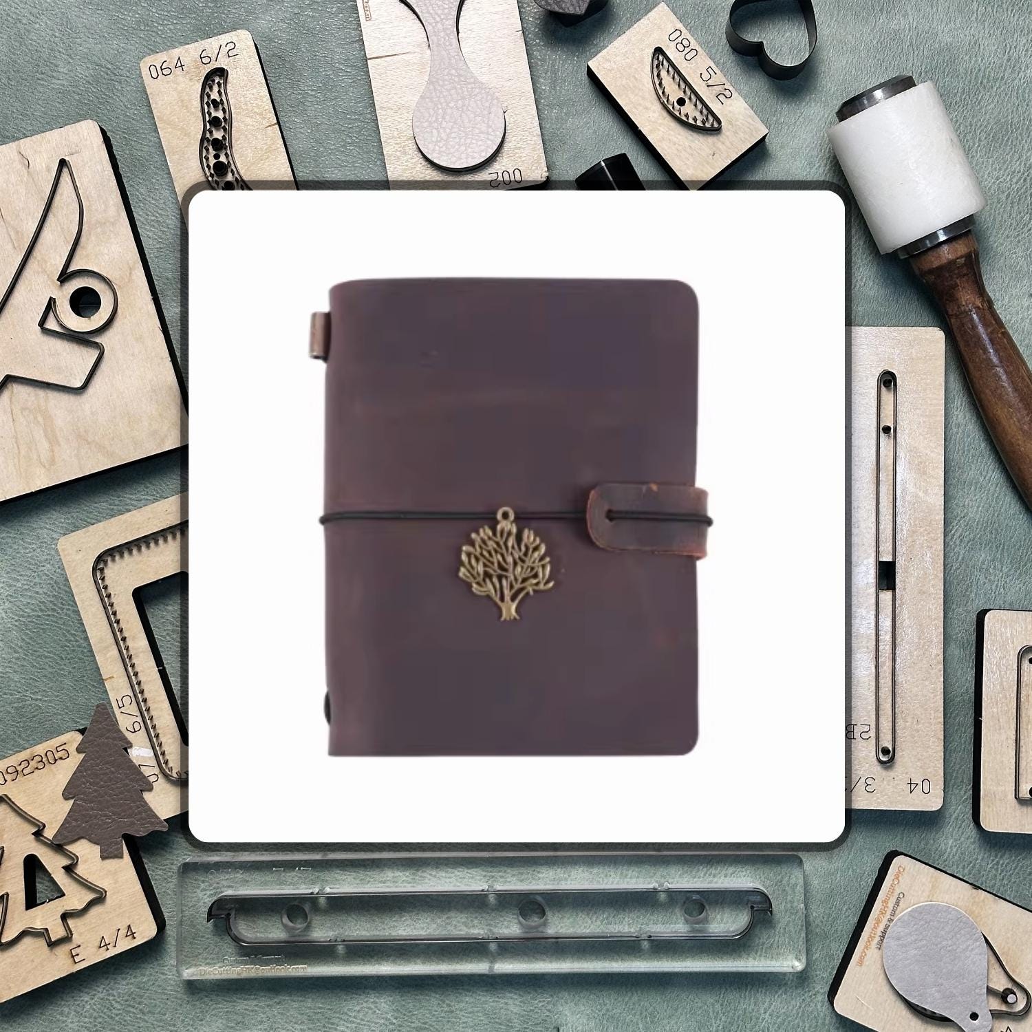 Handmade Notepad Leather Die Cutting Die/Customized Manual Notebook Precision Leather Keychain Die/Compatible with Sizzix Machine
