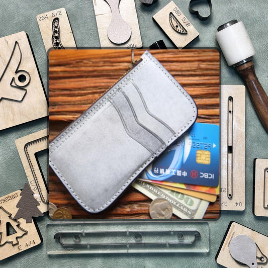 DIY coin purse leather die cutting, handmade card holder leather steel knife metal cutting die, leather craft kraft paper punching tool set