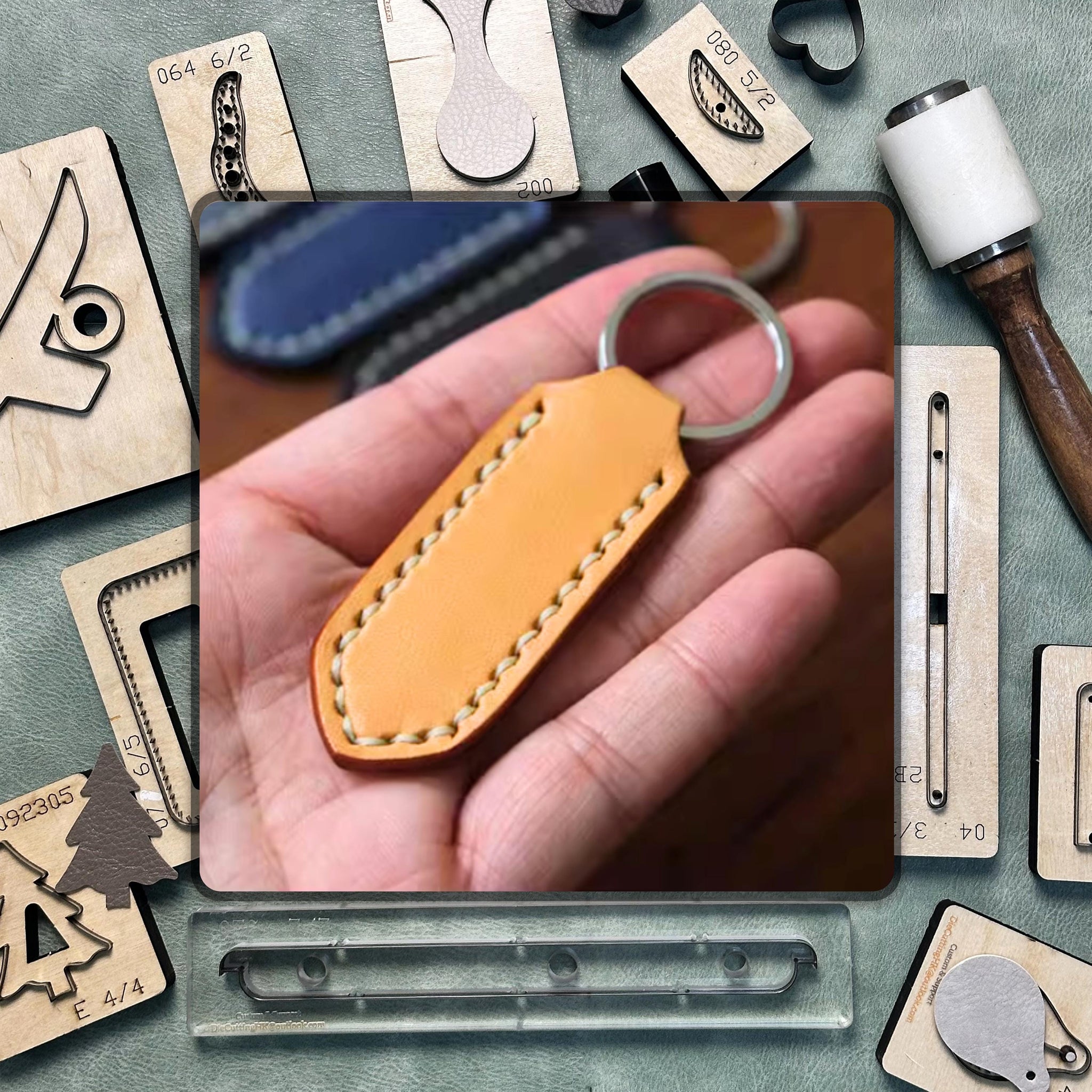 Custom Keychain Leather Die Cutting - Handmade Pendant Leather Precision Cutting Die, High Quality Steel Knife Metal Punching Tool Set