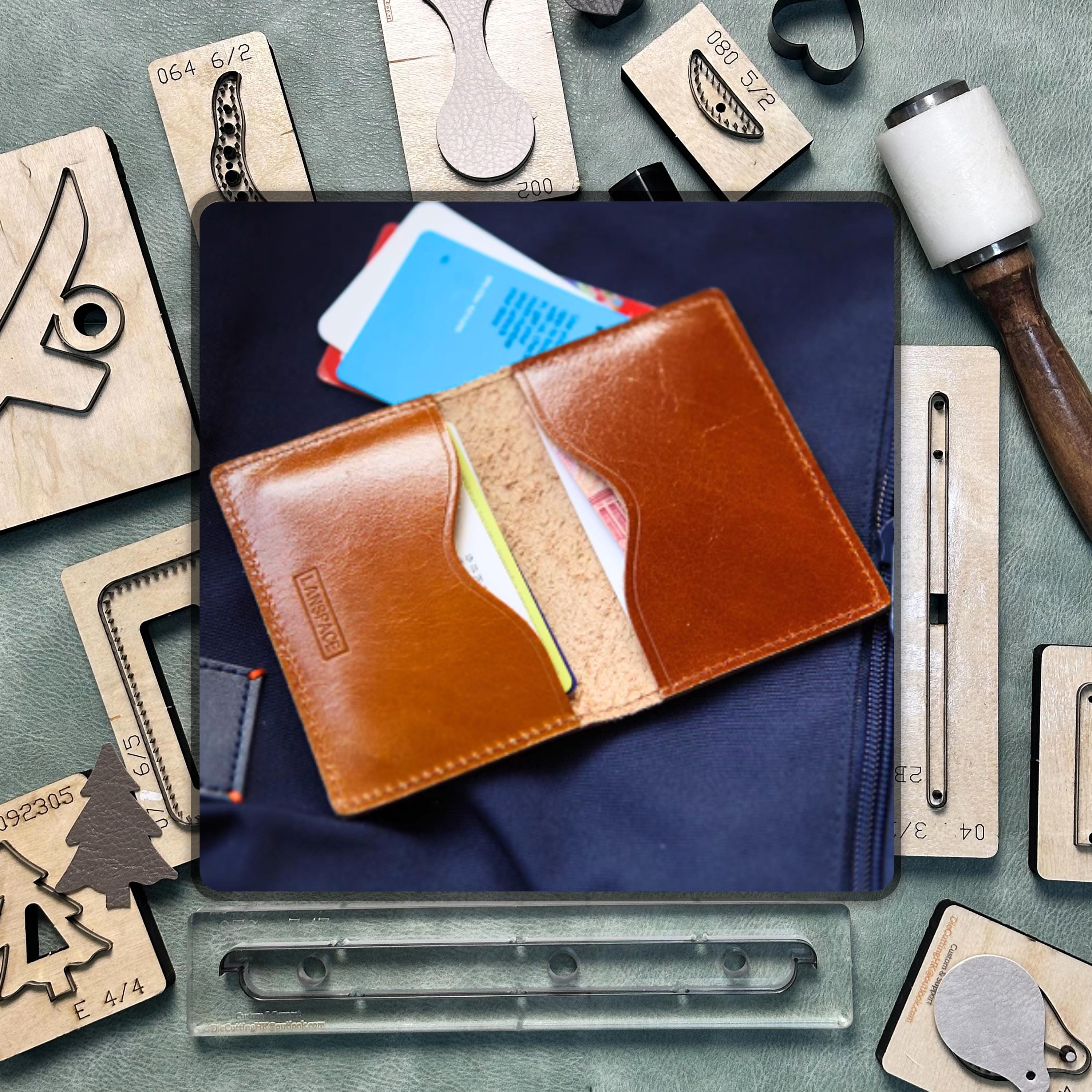 Bifold Card Holder Leather Die Cutting - DIY Handmade Leather Precision Cutting Die, High Quality Steel Knife Metal Punching Tool Set