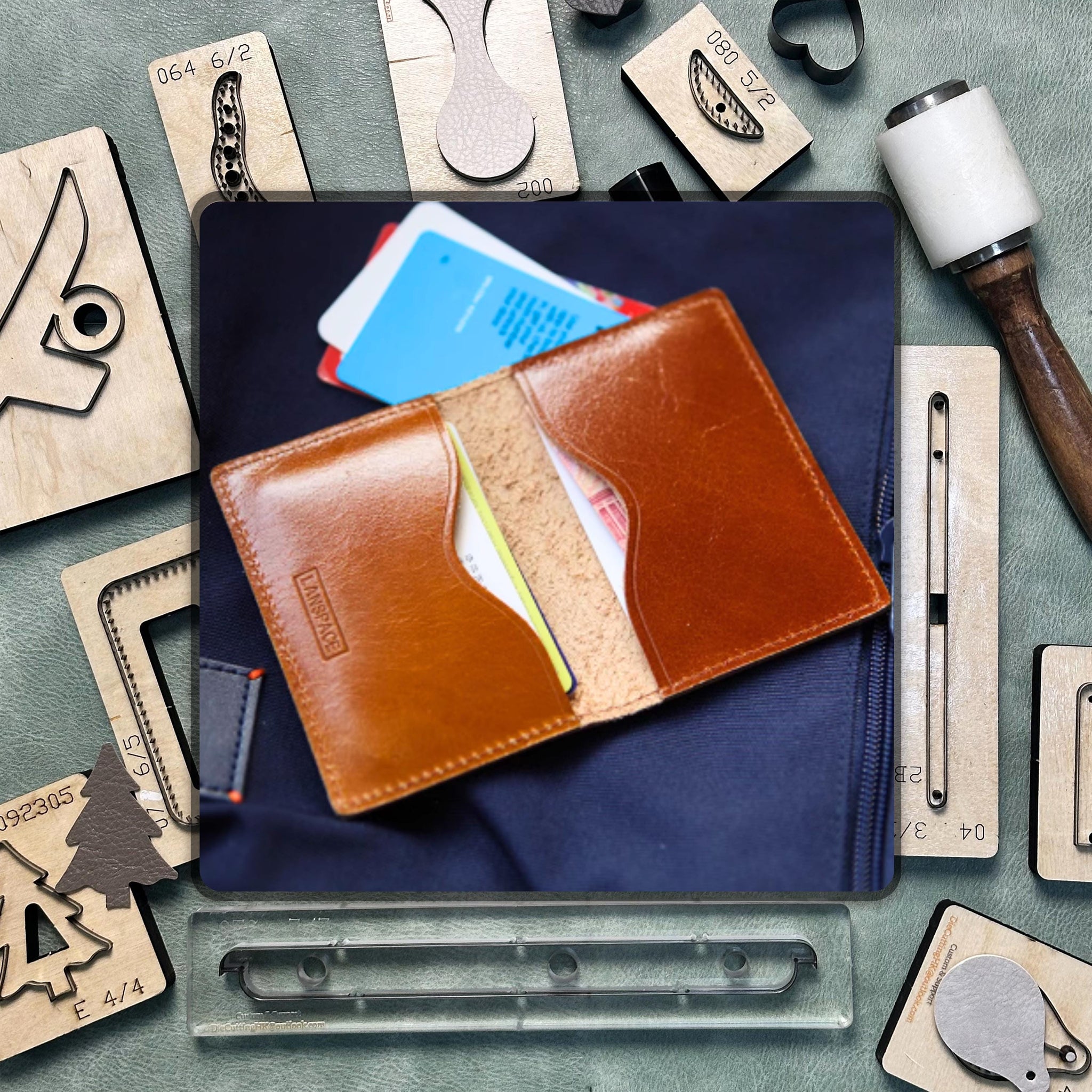 Bifold Card Holder Leather Die Cutting - DIY Handmade Leather Precision Cutting Die, High Quality Steel Knife Metal Punching Tool Set