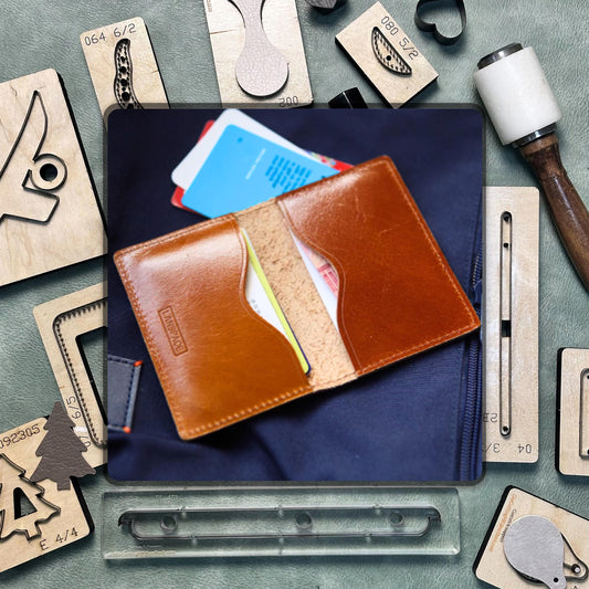 Bifold Card Holder Leather Die Cutting - DIY Handmade Leather Precision Cutting Die, High Quality Steel Knife Metal Punching Tool Set