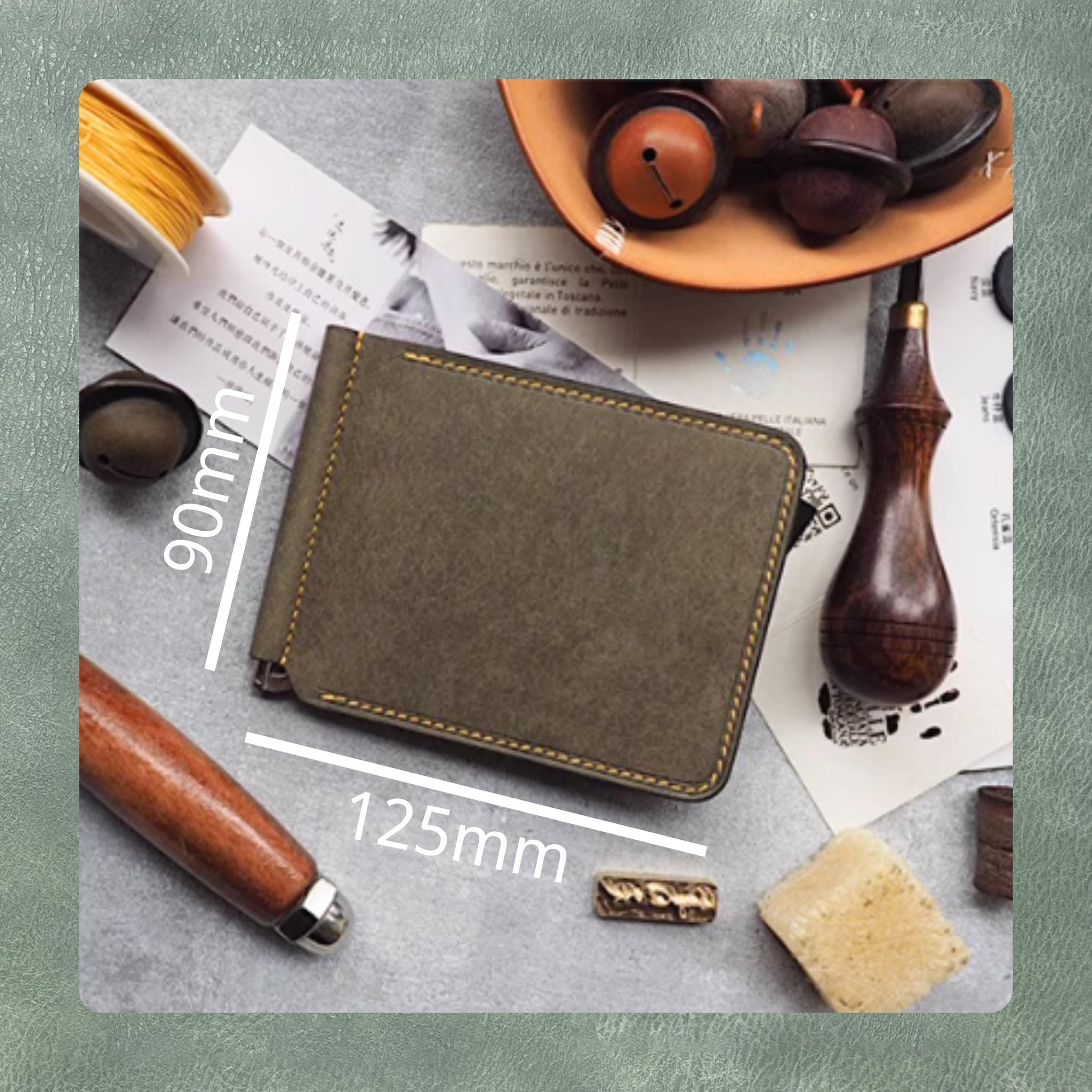 Spring Clip Wallet Leather Die Cutting, DIY Leather Steel Knife Metal Cutting Die, Custom Leather Crafts Kraft Paper Punching Tool Set