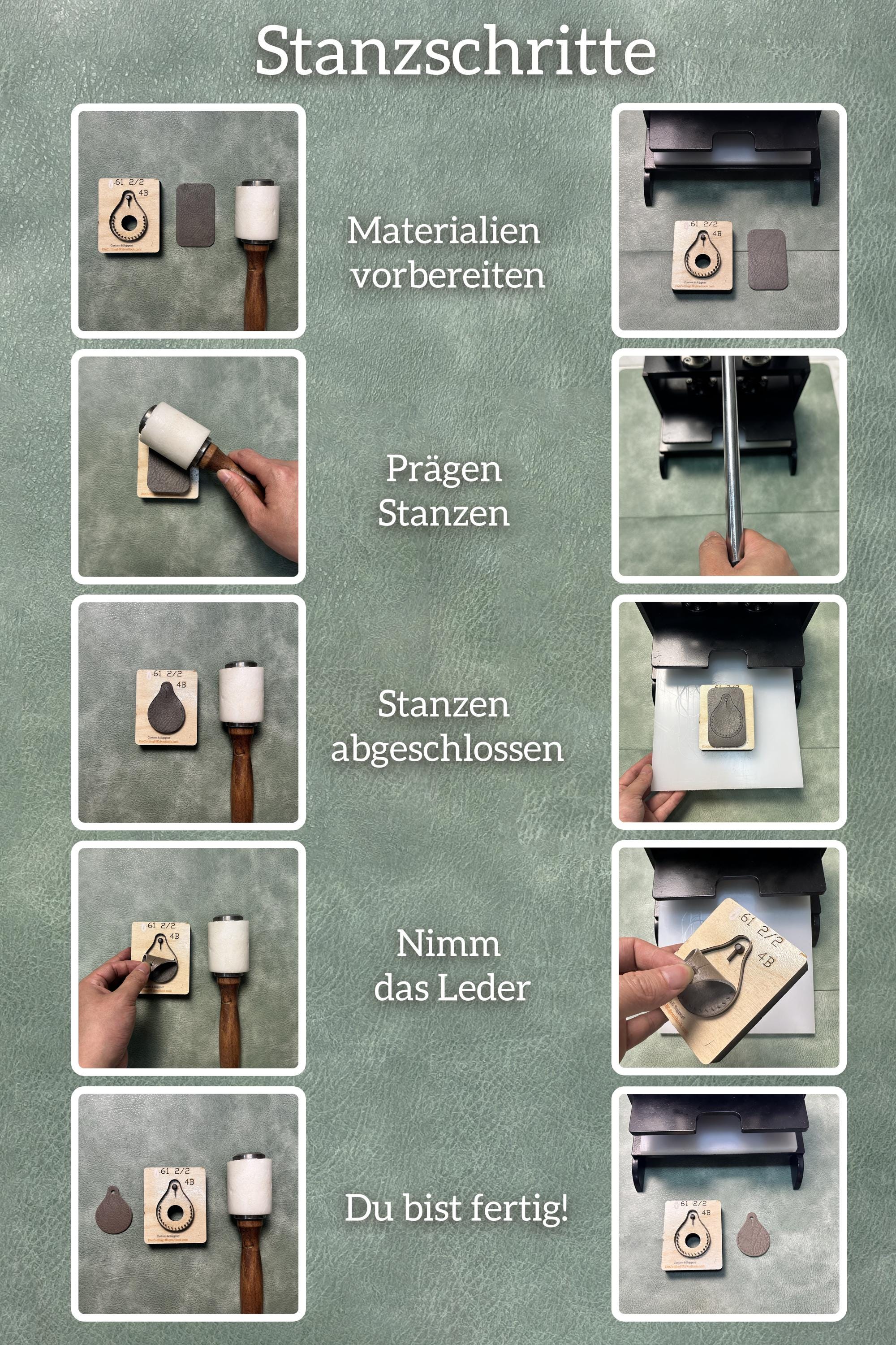 Stanzform Leder Papier Moosgummi Gummi – Individuelle Stahlstanzform kompatibel mit Sizzix für DIY & Produktion