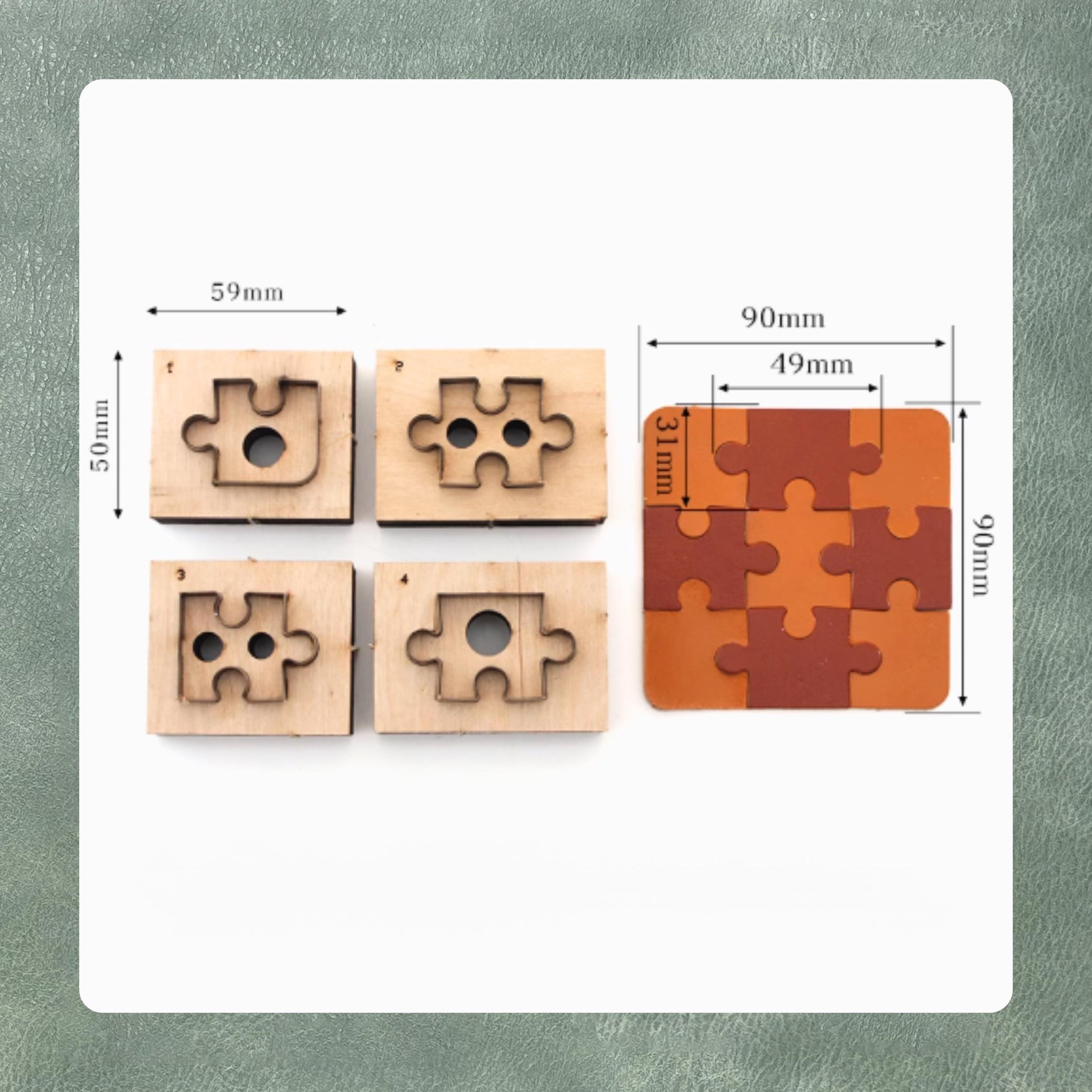 Custom Jigsaw Keychain Cutting Dies - Precision Leather Craft Punch Tools | Durable Steel Knife Die Set for DIY and Crafting Projects