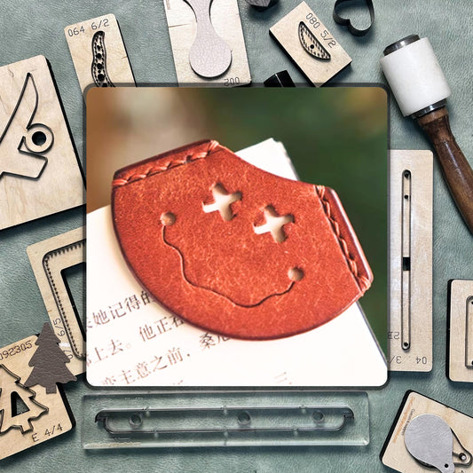 Custom Smiley Face Bookmark Cutting Dies - Precision Leather Craft Punch Tool | Durable Steel Knife Die Set for DIY and Crafting Projects