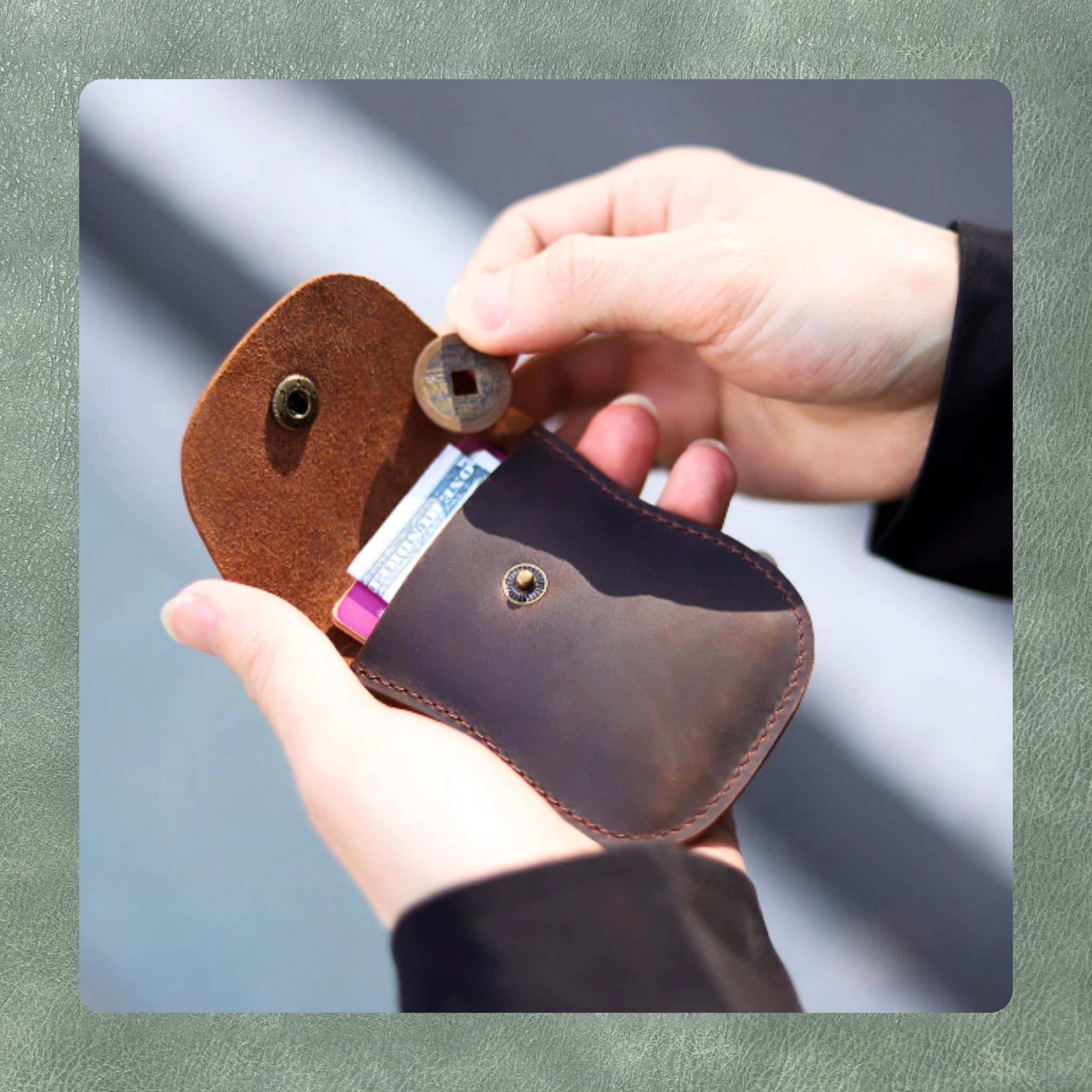 Leather Small Coin Purse Card Holder Cutting Die - Precision Leather Craft Punch Tool | Durable Steel Knife Die Set, Father's Day Gift