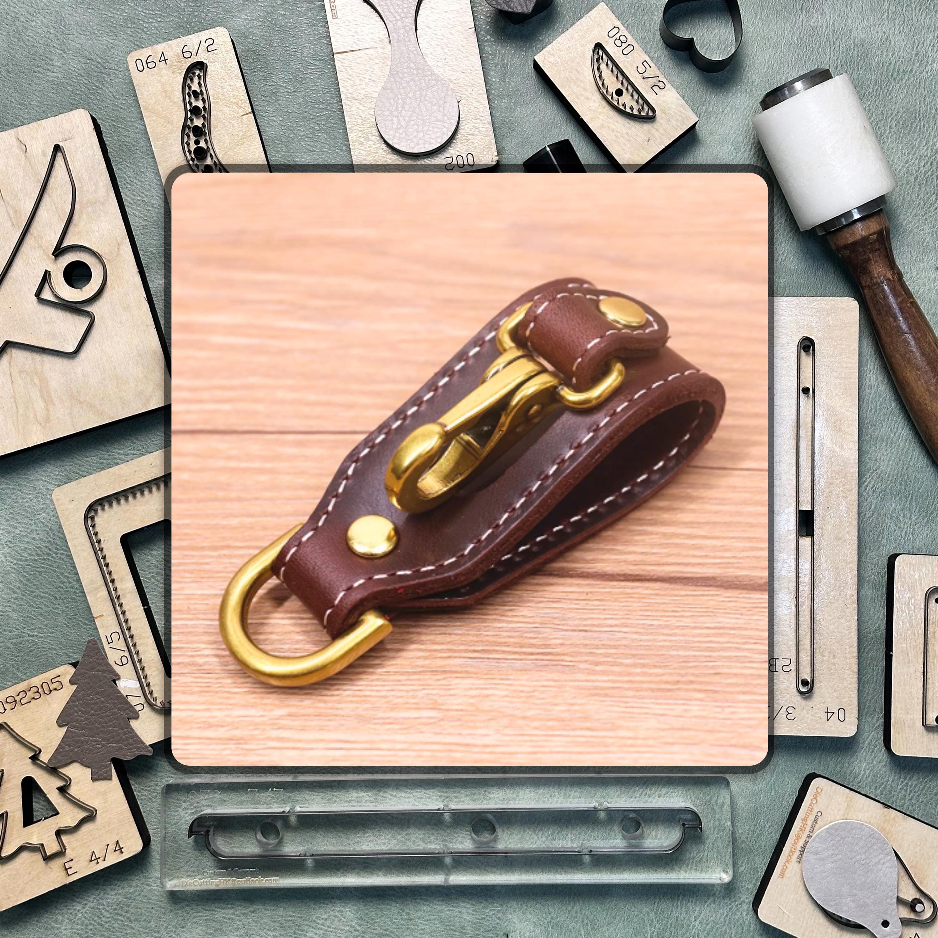Handmade leather keychain die cutting/diy precision steel knife punching tool/custom leather craft cutting kit/father's day gift