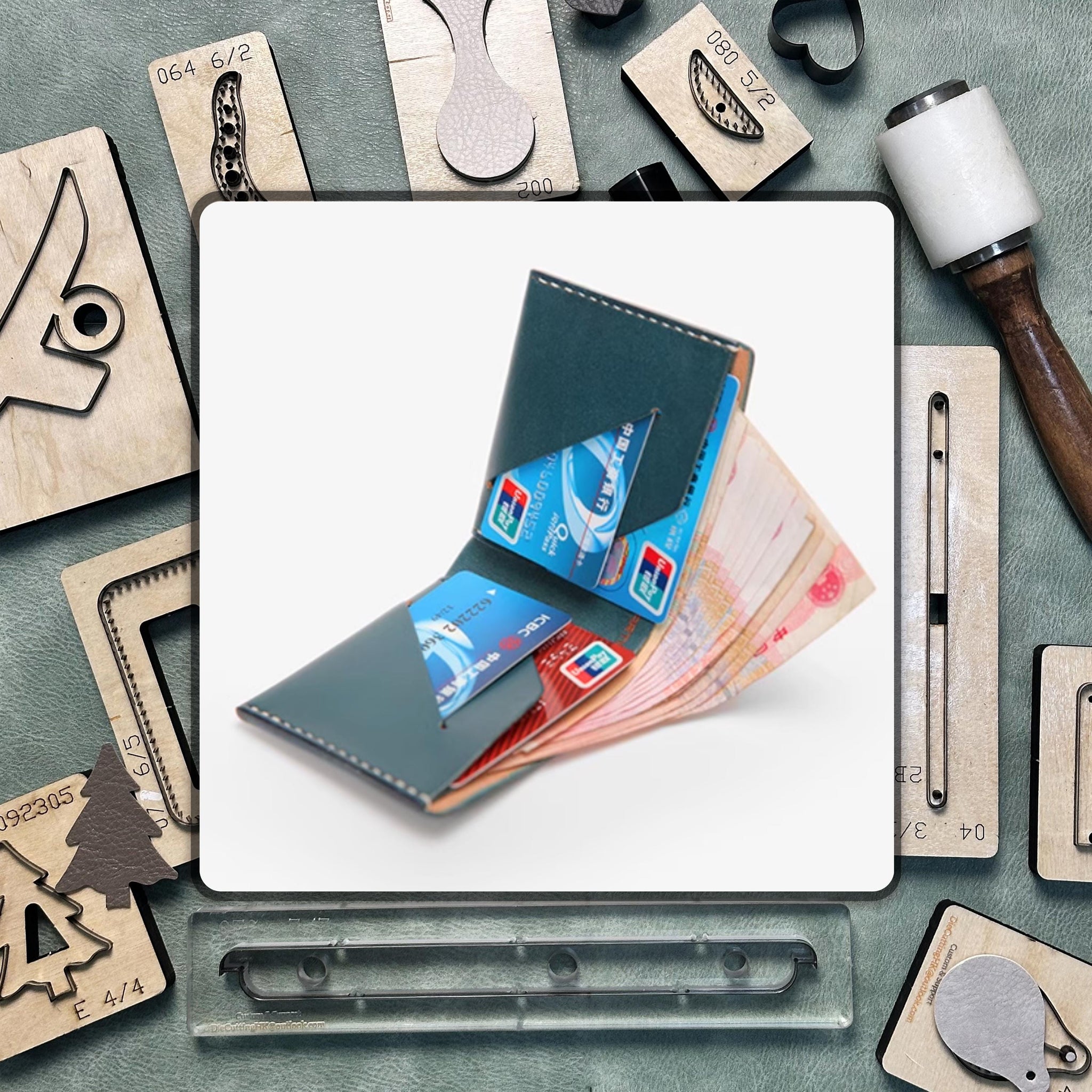 Professional quality custom wallet leather cutting die, handmade leather craft leather paper tool set, suitable for leather DIY craft lovers