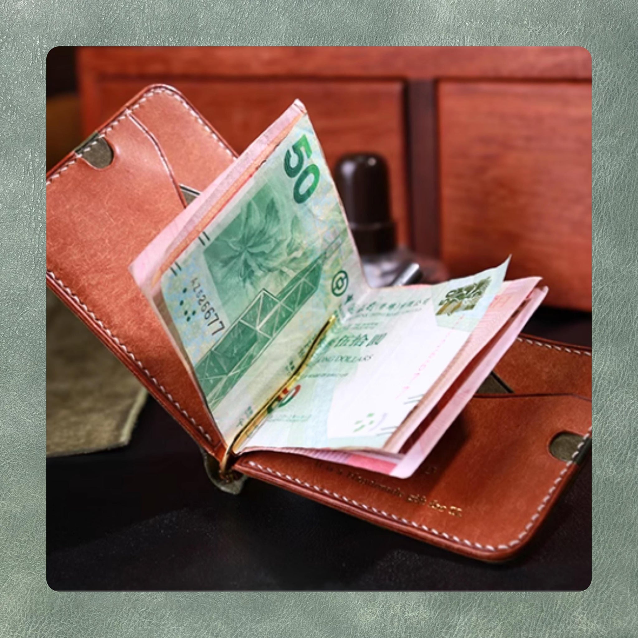 Spring Clip Wallet Leather Cutting Die, Handmade Leather Steel Knife Metal Die Cutting, Custom Leather Crafts Kraft Paper Punch Tool Set
