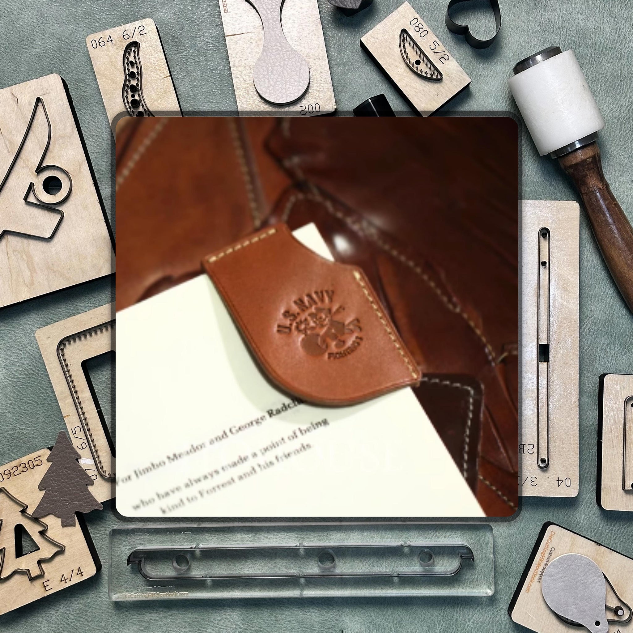 Bookmark DIY leather die cutting, Sizzix die cutting leather steel knife metal punching die, handmade leather crafts kraft paper tools