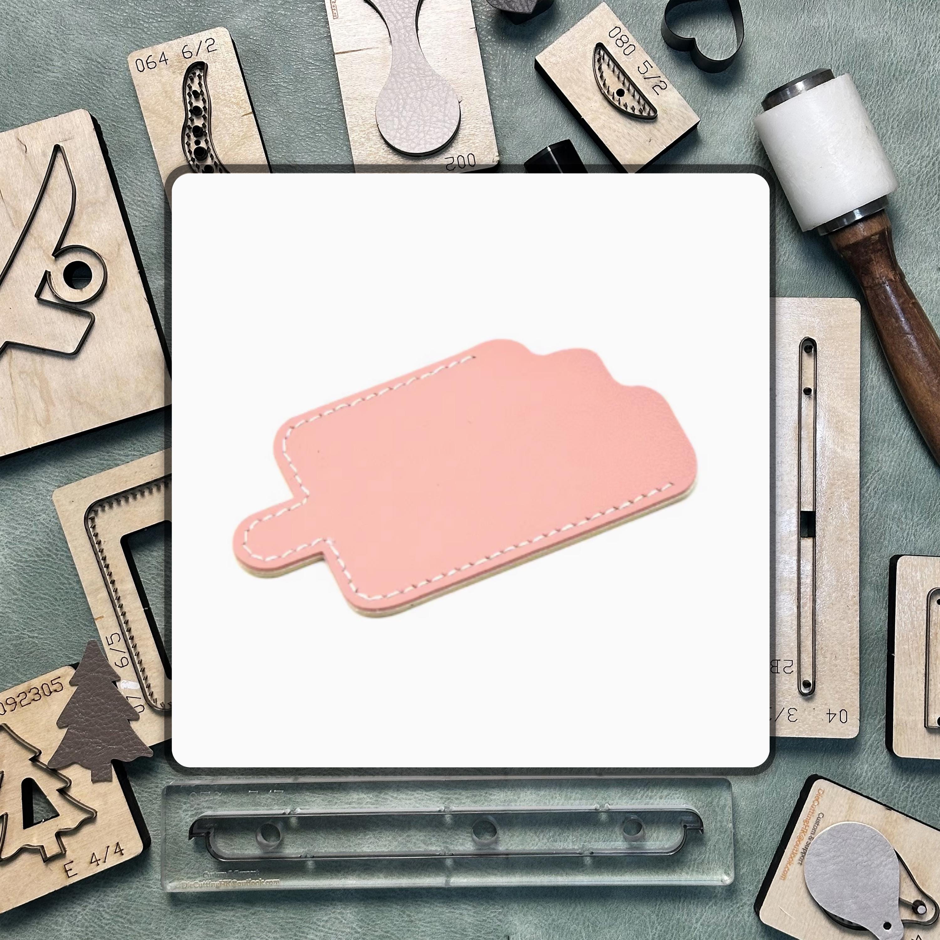 Popsicle Shape Card Holder DIY Leather Die Cut, Sizzix Die Cut Leather Precision Cutting Dies, Handmade Leather Crafts Kraft Paper Tools
