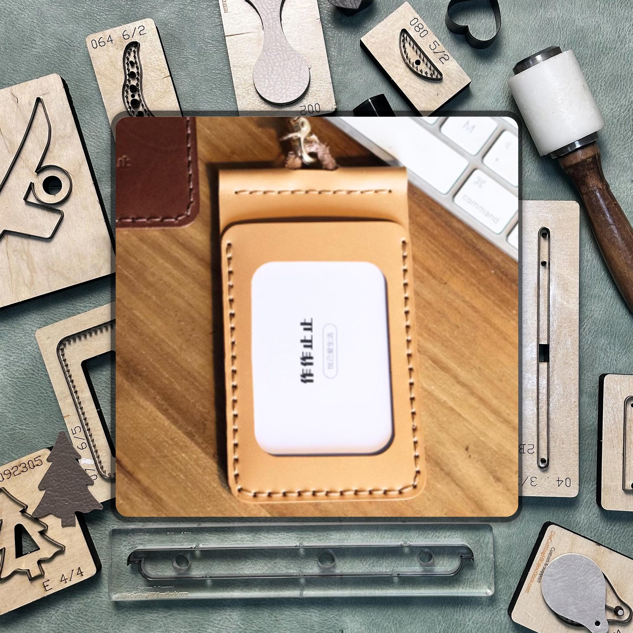 Working Card Holder Leather Custom Steel Knife Cutting Die, Handmade Leather Punching Tool for DIY Craft Projects and Personalized Gifts