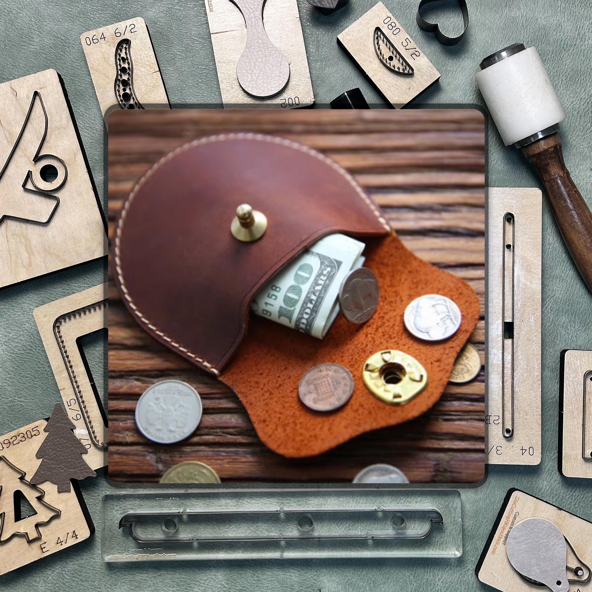 Custom Coin Purse Leather Steel Knife Die Cutting/Handmade Leather Craft Punch Tool/Suitable for DIY Craft Projects and Personalized Gifts