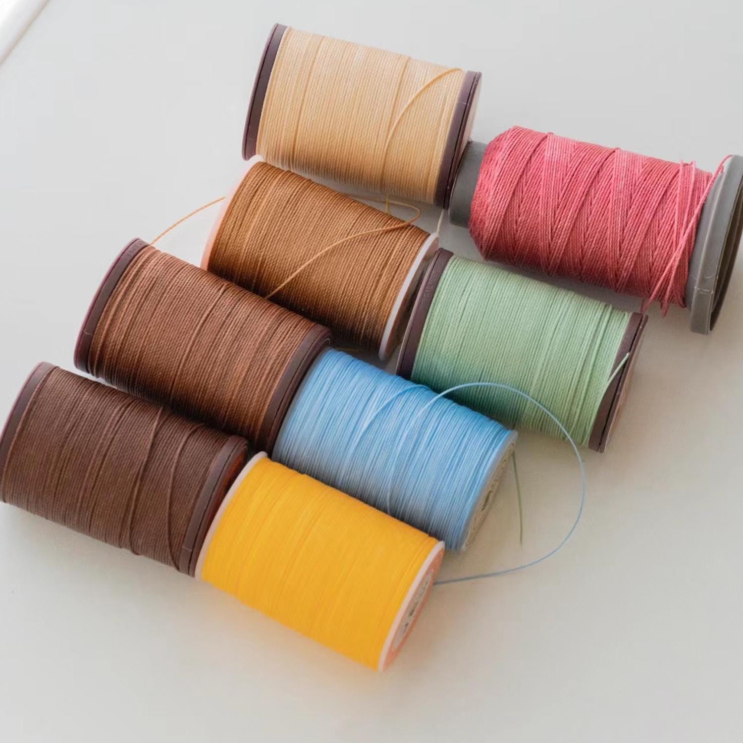 63 Colors  Waxed Polyester Cord, Macrame, Knotting String, Leather Sewing, Beading, Kumihimo Waxed Thread 188yd Spool
