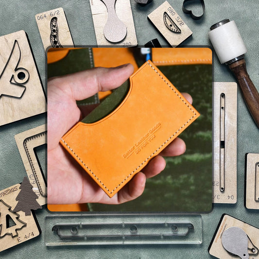 DIY card holder leather die cutting | custom precision steel knife cutting die | leather craft punching tool set | for Sizzix machines